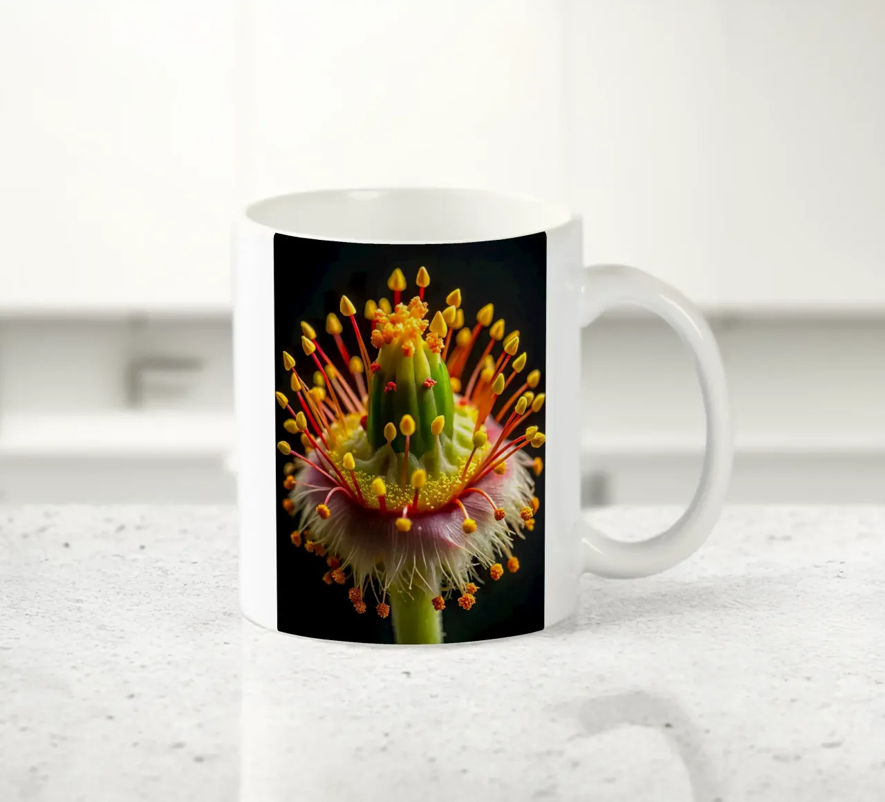 Dettaglio macro di un fiore tazza in ceramica da 🎁 NOBELART