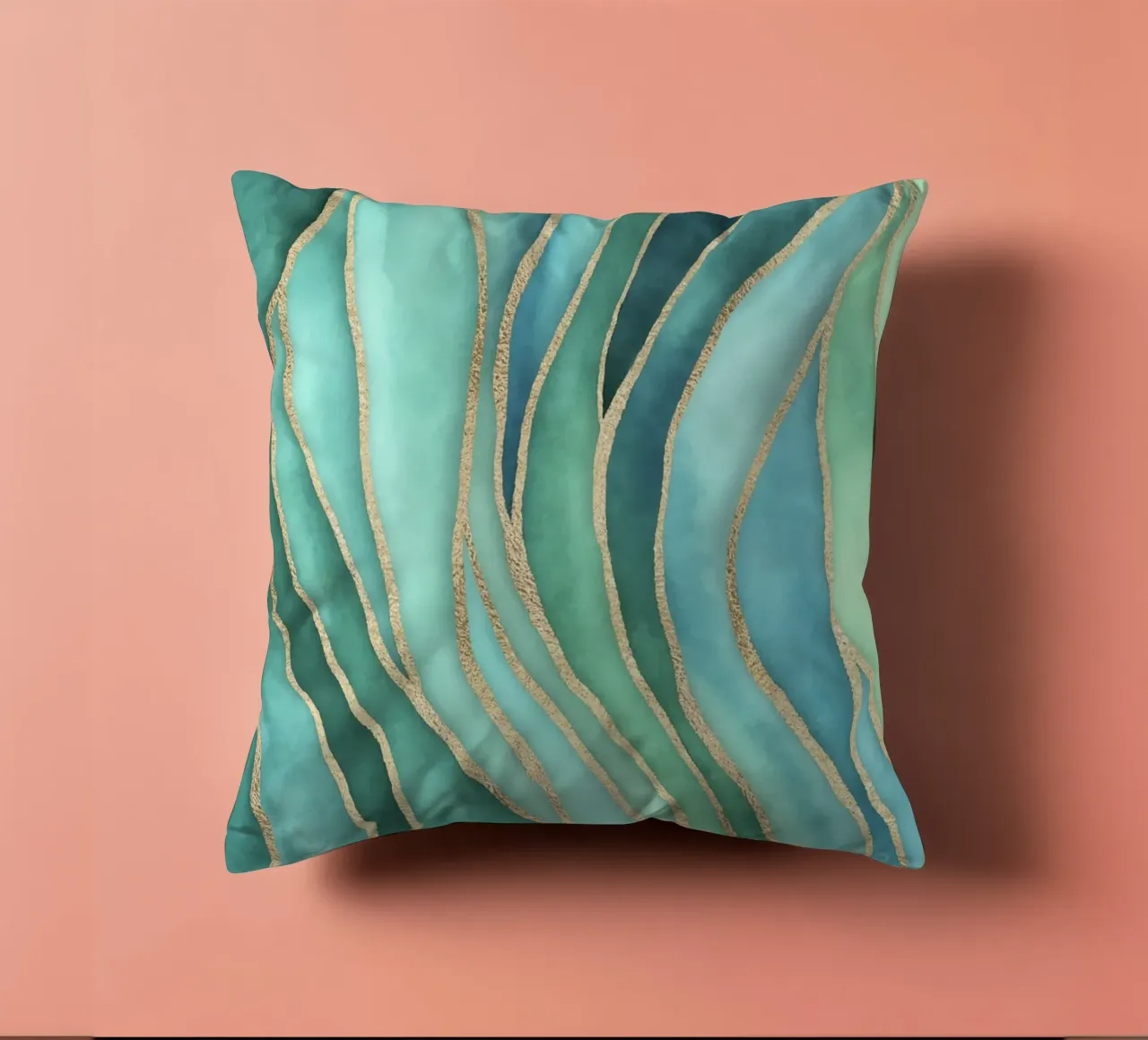 Maree di Calma Acqua Oro cuscino da Andrea Haase Contemporary Timeless