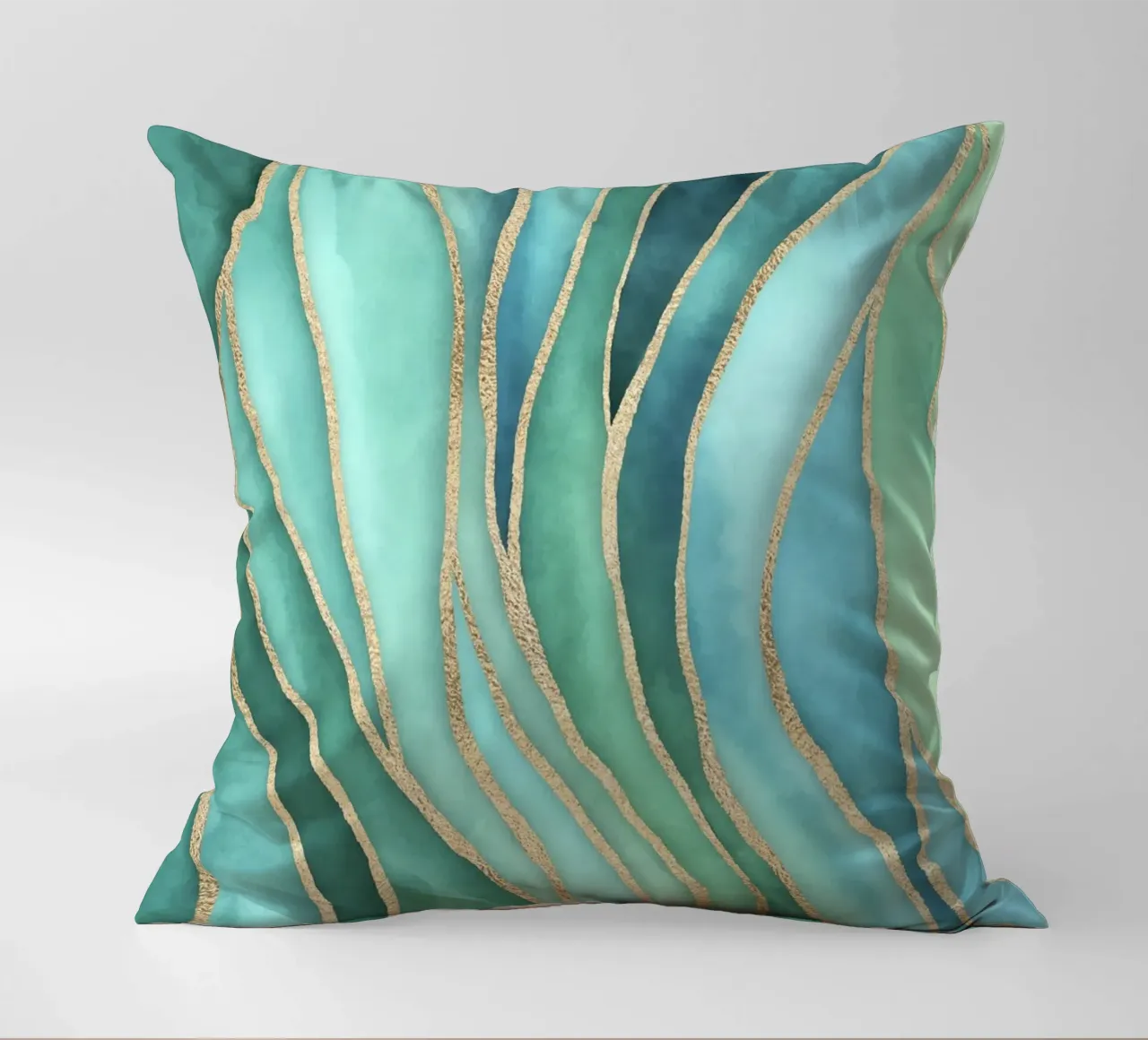 Maree di Calma Acqua Oro cuscino da Andrea Haase Contemporary Timeless