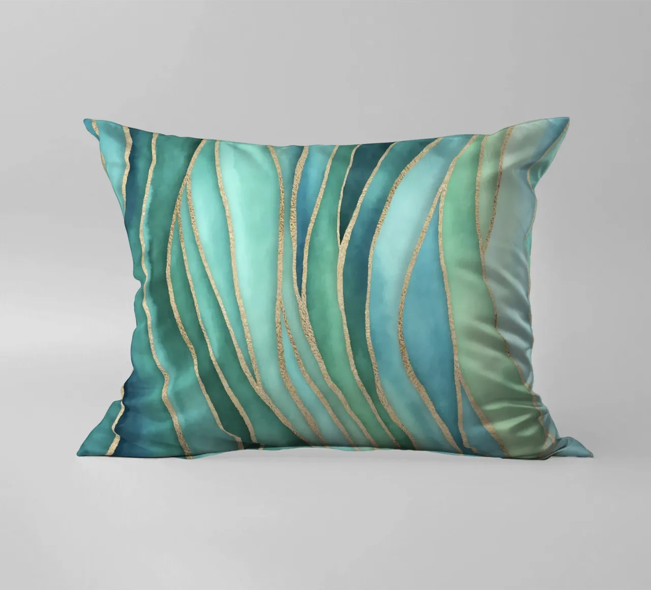 Maree di Calma Acqua Oro cuscino da Andrea Haase Contemporary Timeless