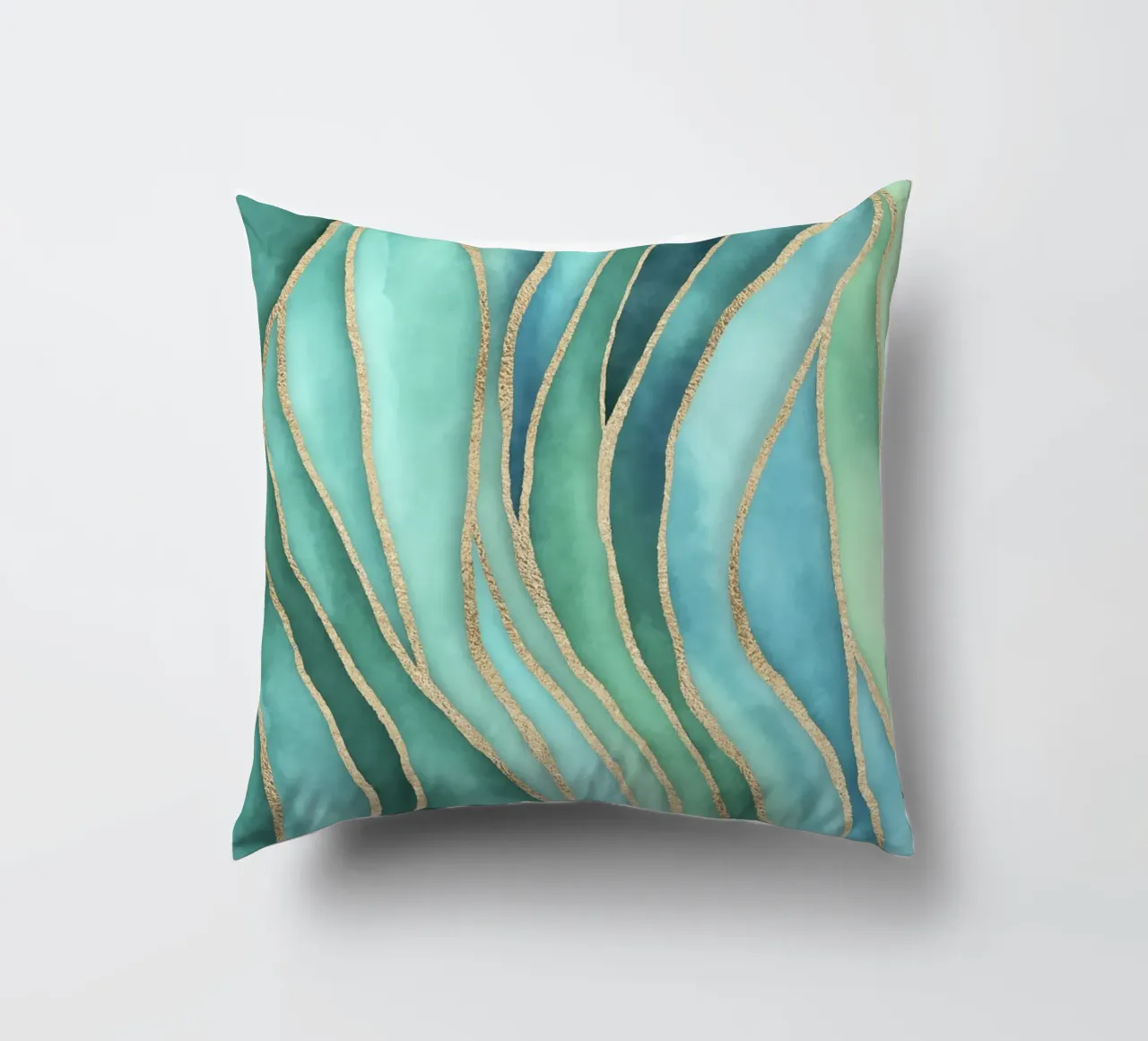 Maree di Calma Acqua Oro cuscino da Andrea Haase Contemporary Timeless