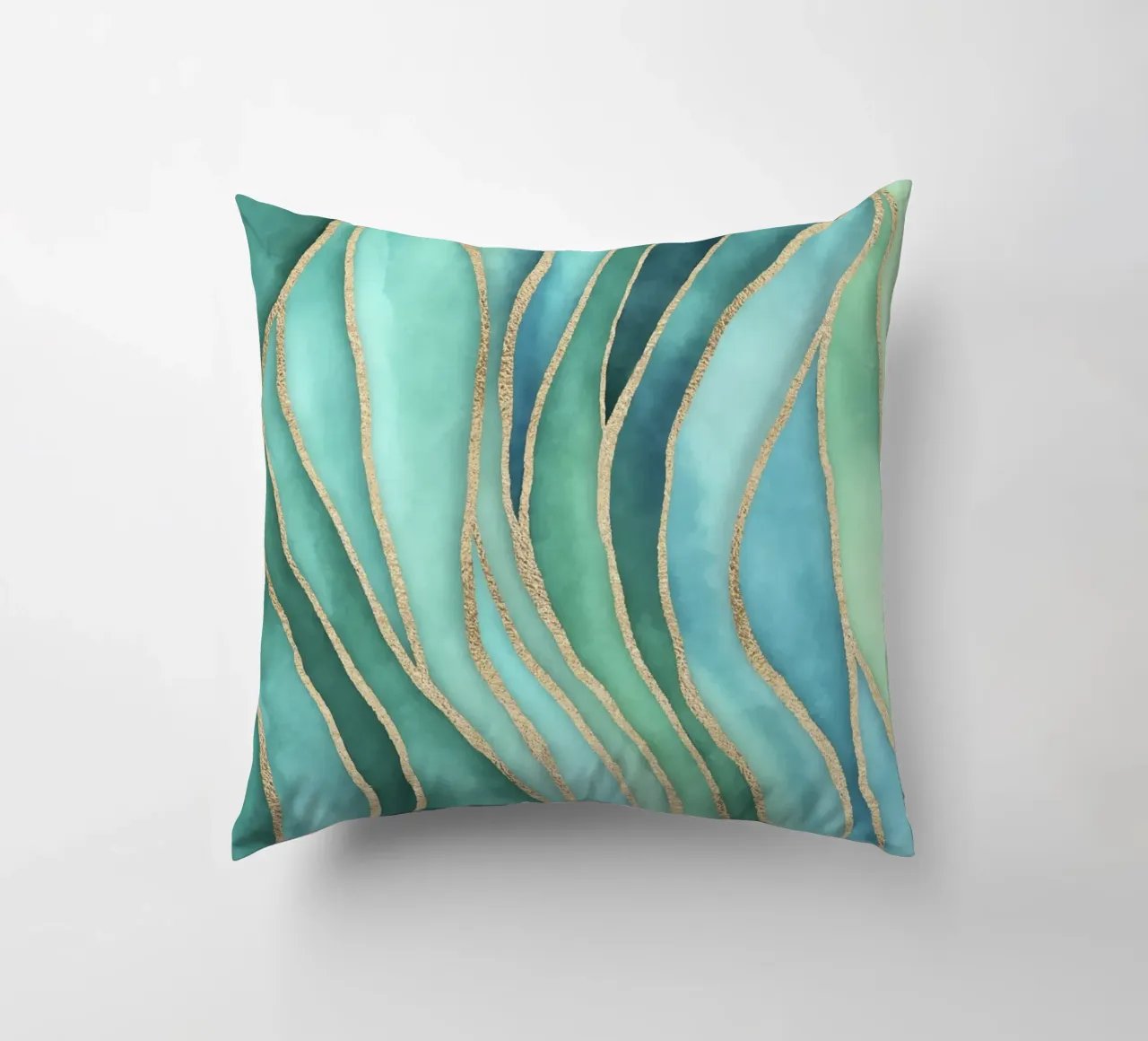 Maree di Calma Acqua Oro cuscino da Andrea Haase Contemporary Timeless