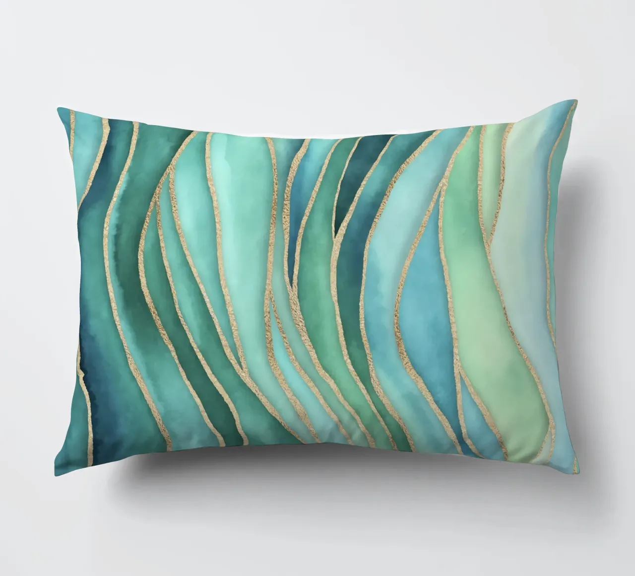 Maree di Calma Acqua Oro cuscino da Andrea Haase Contemporary Timeless