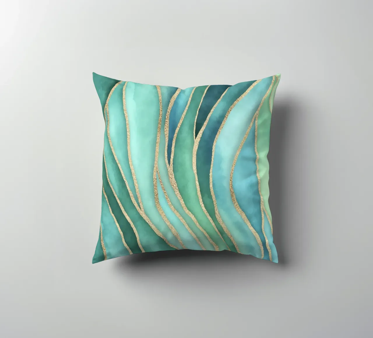 Maree di Calma Acqua Oro cuscino da Andrea Haase Contemporary Timeless