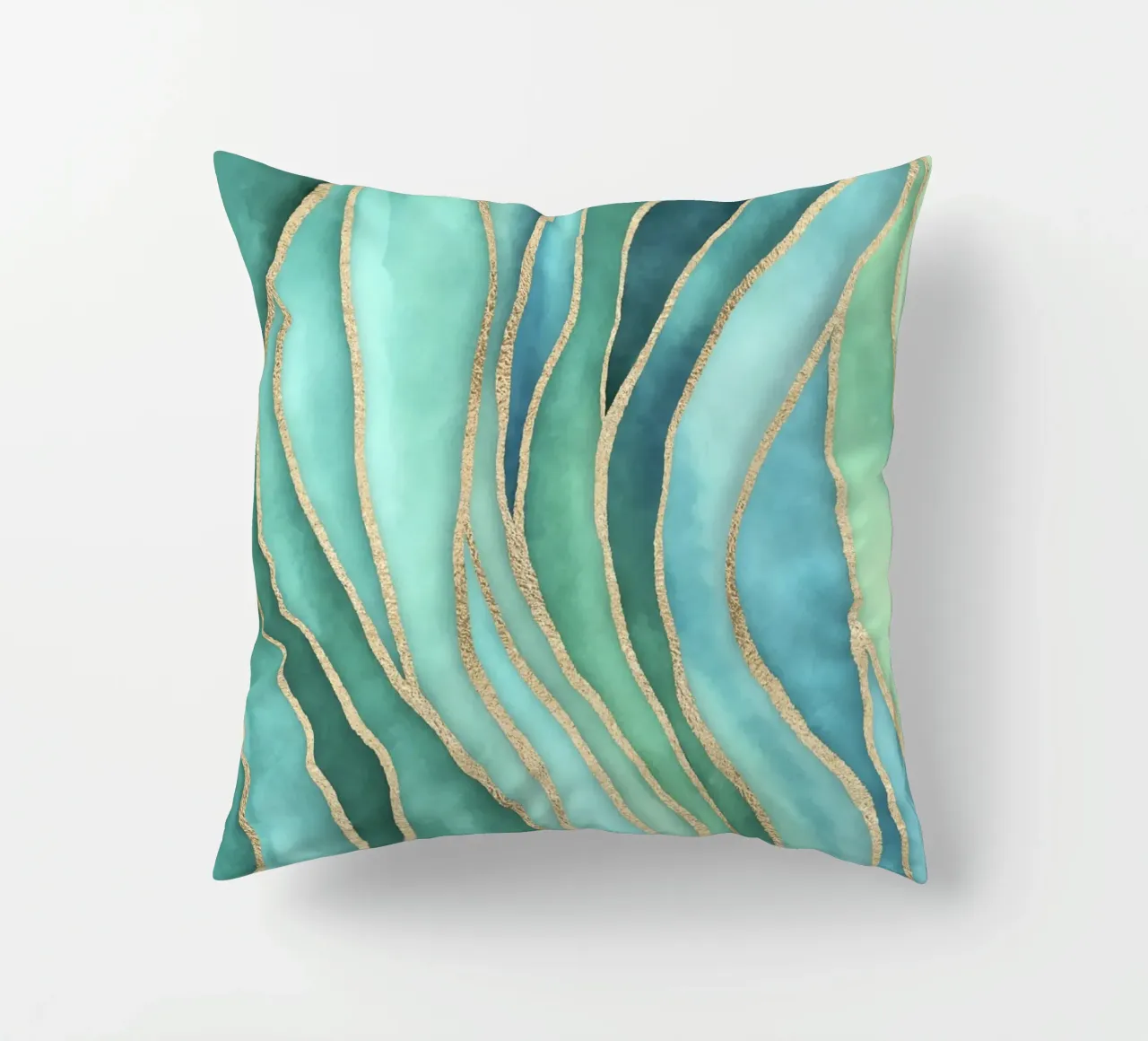 Maree di Calma Acqua Oro cuscino da Andrea Haase Contemporary Timeless