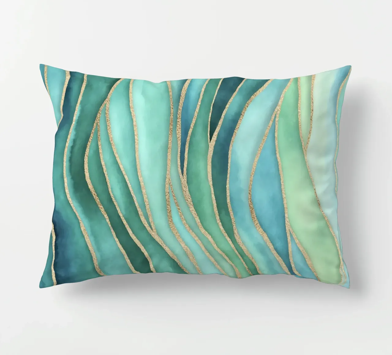 Maree di Calma Acqua Oro cuscino da Andrea Haase Contemporary Timeless