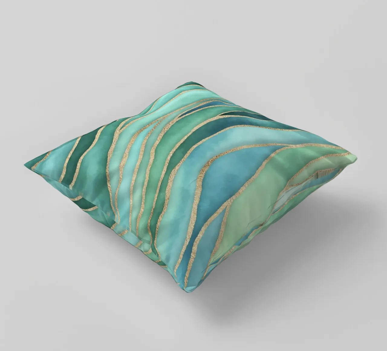 Maree di Calma Acqua Oro cuscino da Andrea Haase Contemporary Timeless