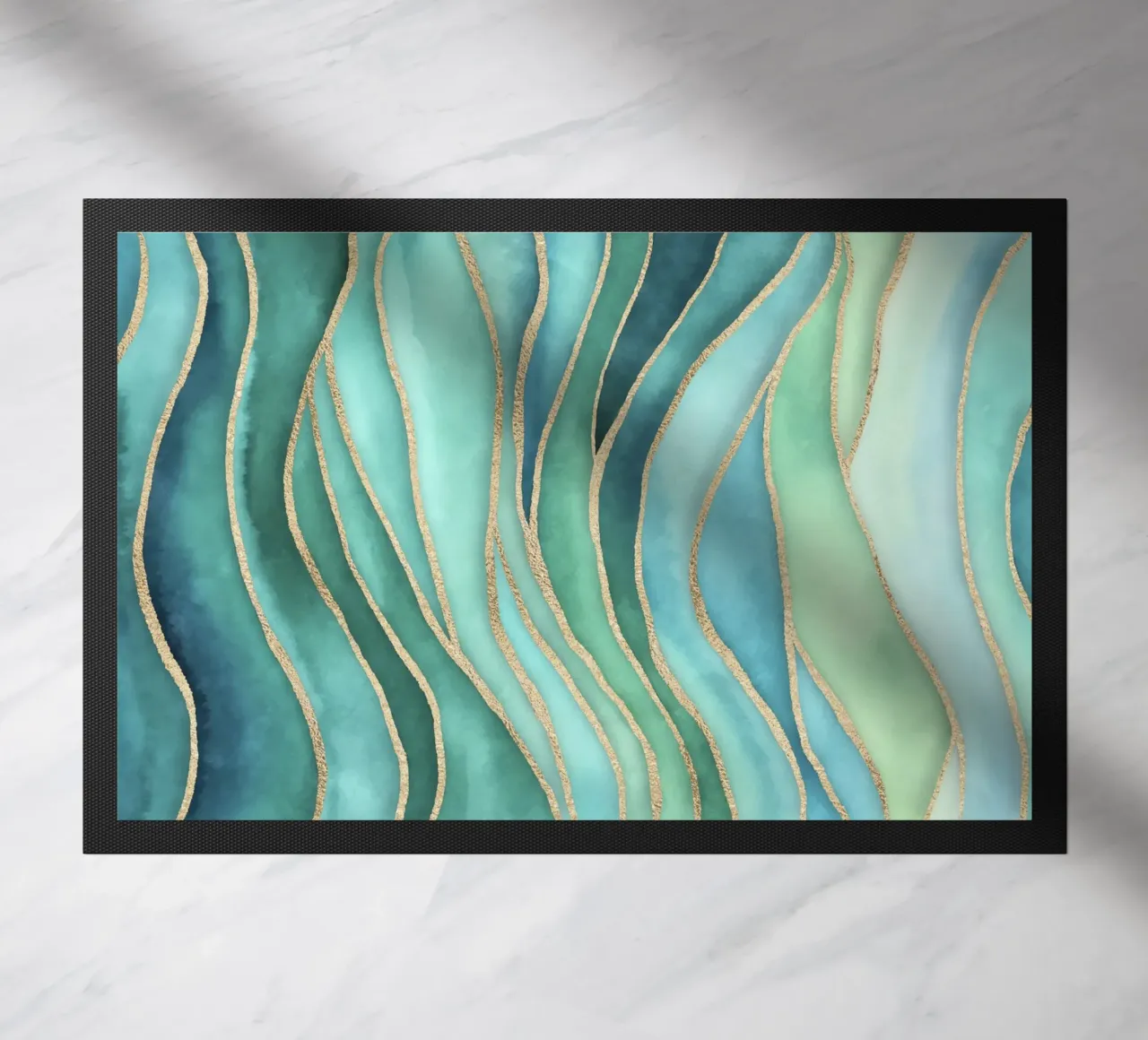 Maree di Calma Acqua Oro zerbino da Andrea Haase Contemporary Timeless