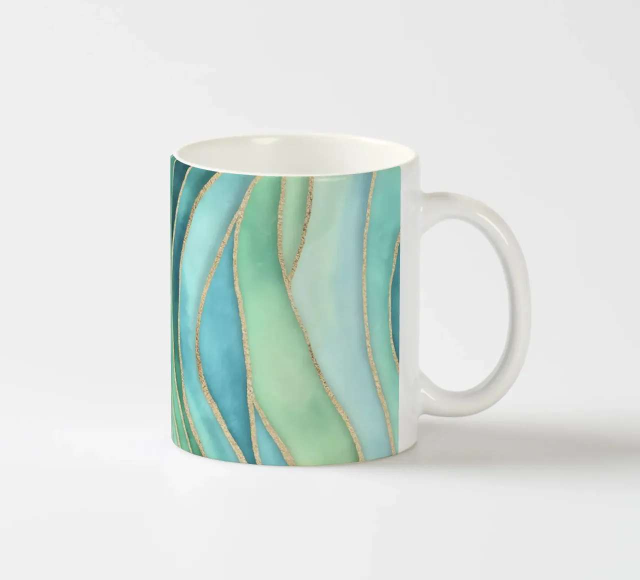 Maree di Calma Acqua Oro tazza in ceramica da Andrea Haase Contemporary Timeless