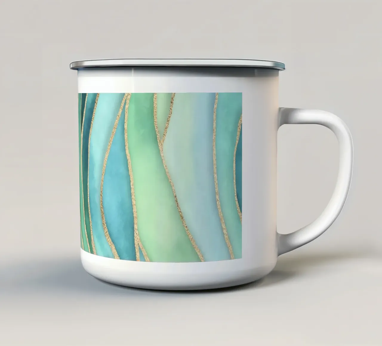 Maree di Calma Acqua Oro tazza in smalto da Andrea Haase Contemporary Timeless