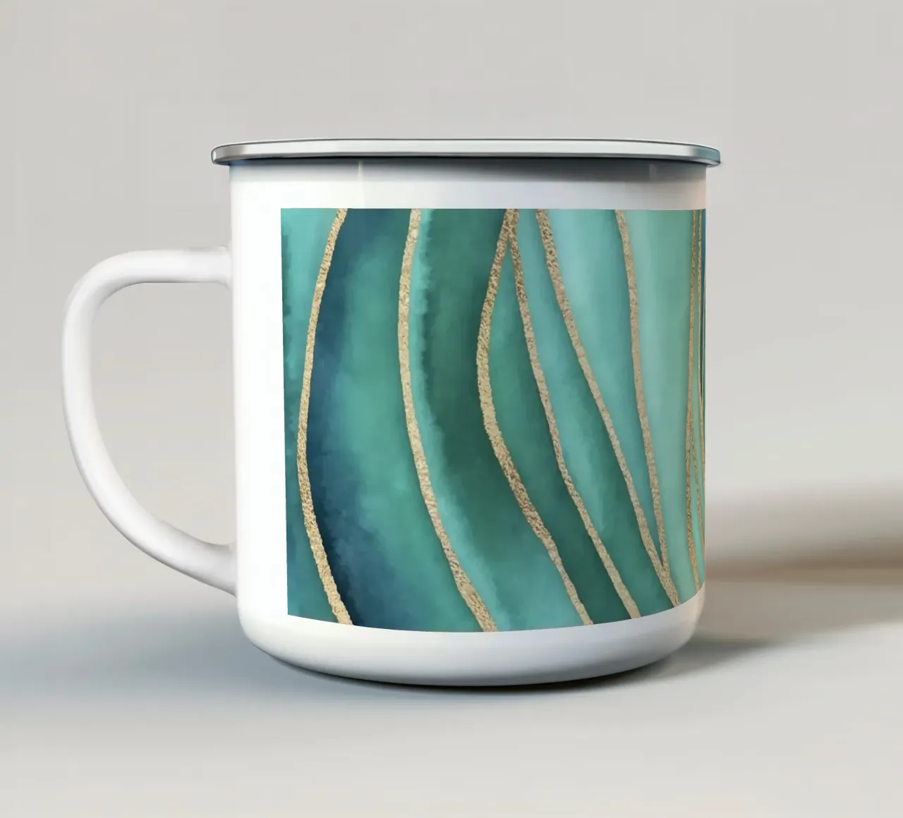 Maree di Calma Acqua Oro tazza in smalto da Andrea Haase Contemporary Timeless