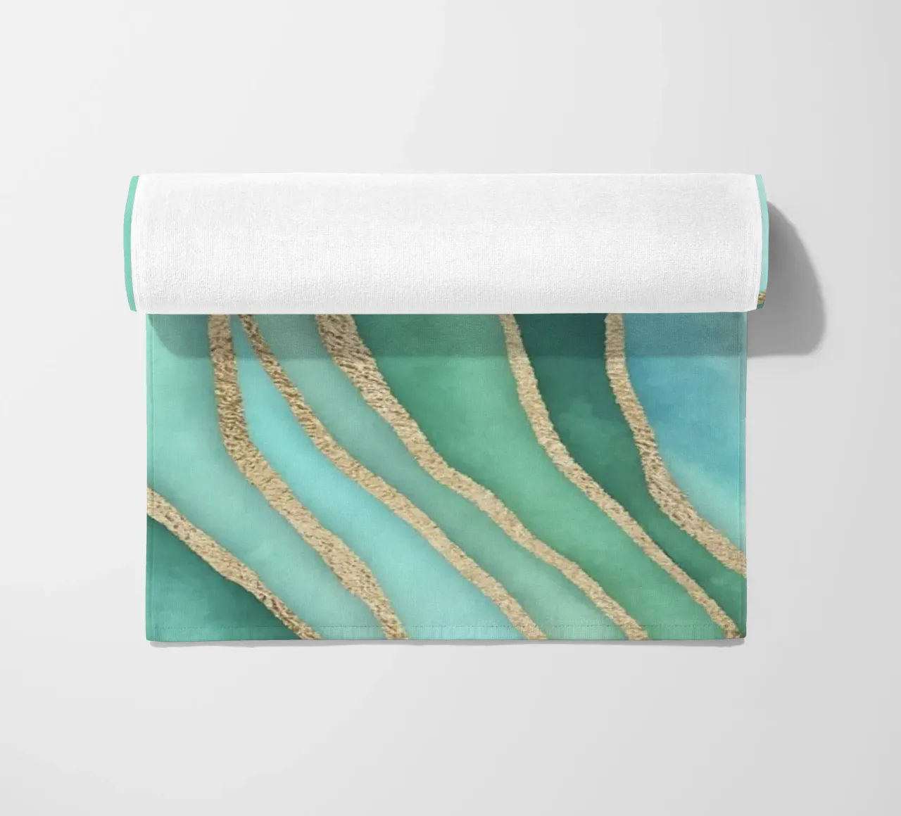 Maree di Calma Acqua Oro telo mare da Andrea Haase Contemporary Timeless