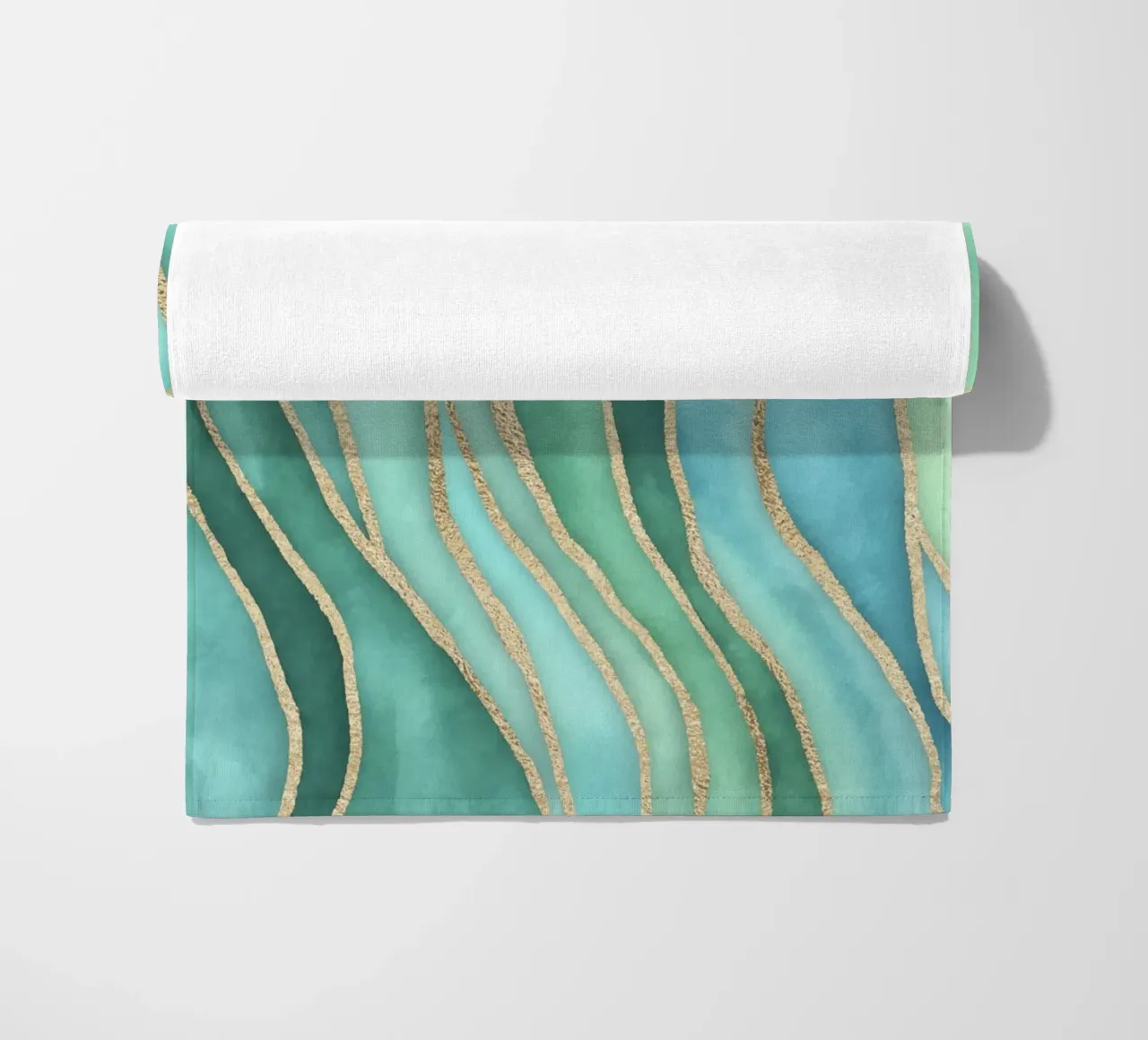 Maree di Calma Acqua Oro telo mare da Andrea Haase Contemporary Timeless