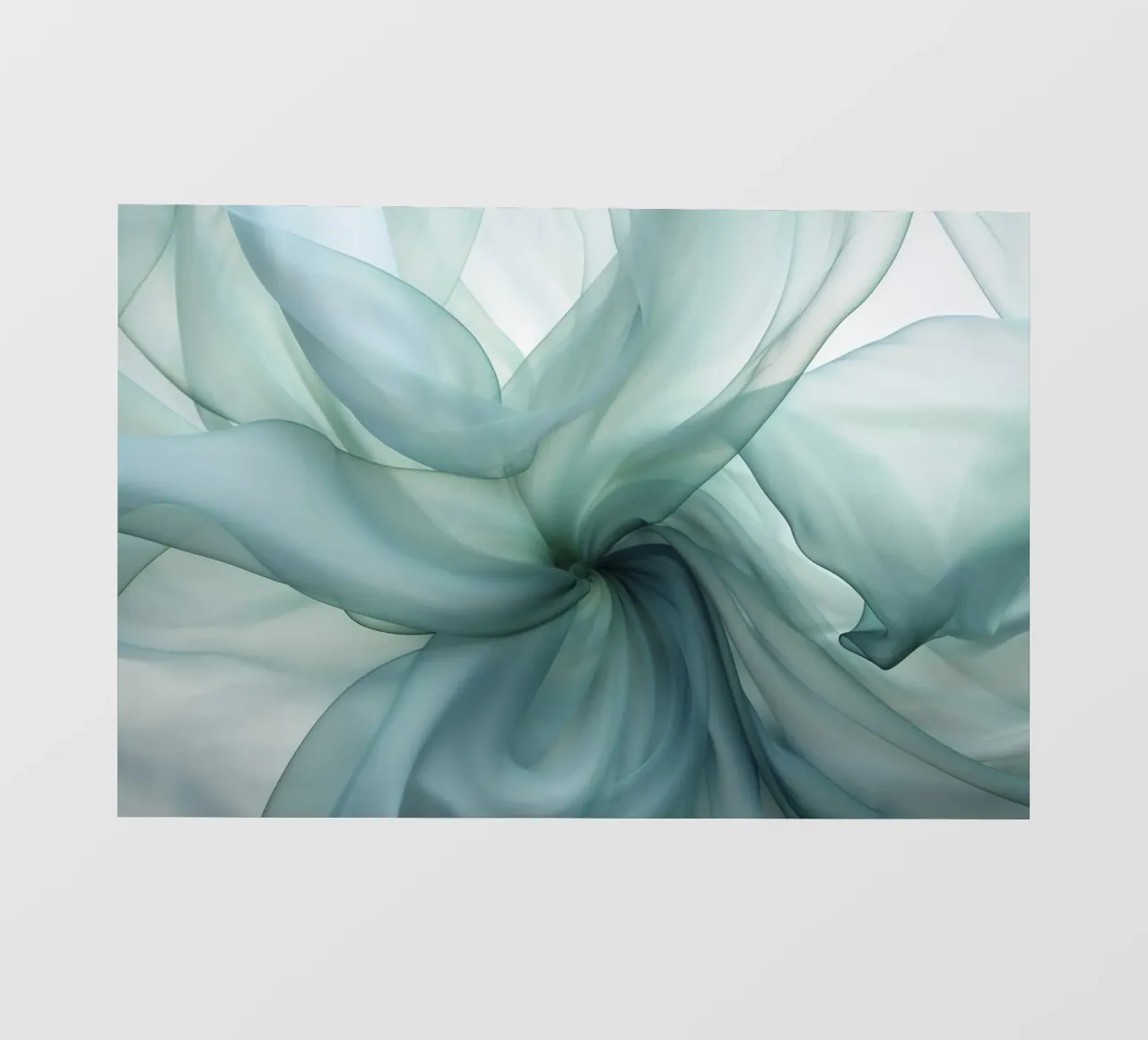 Dimensione astratta Tranquil Flow Inchiostro verde acqua telo in pvc da Andrea Haase Contemporary Timeless