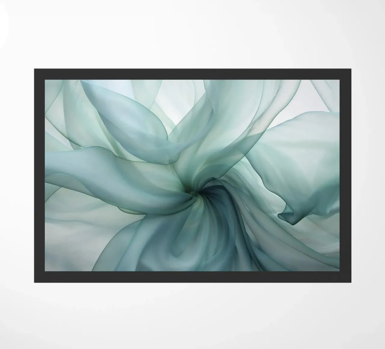 Dimensione astratta Tranquil Flow Inchiostro verde acqua zerbino da Andrea Haase Contemporary Timeless