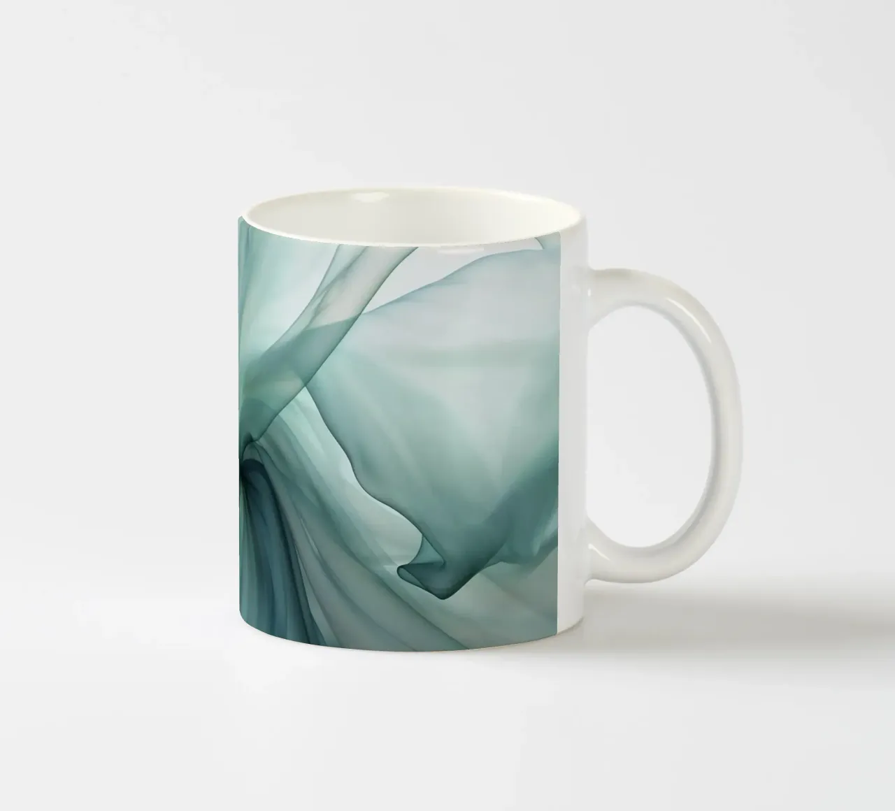 Tranquil Flow Abstracte Dimensie-inkt groenblauw keramische mok van Andrea Haase Contemporary Timeless