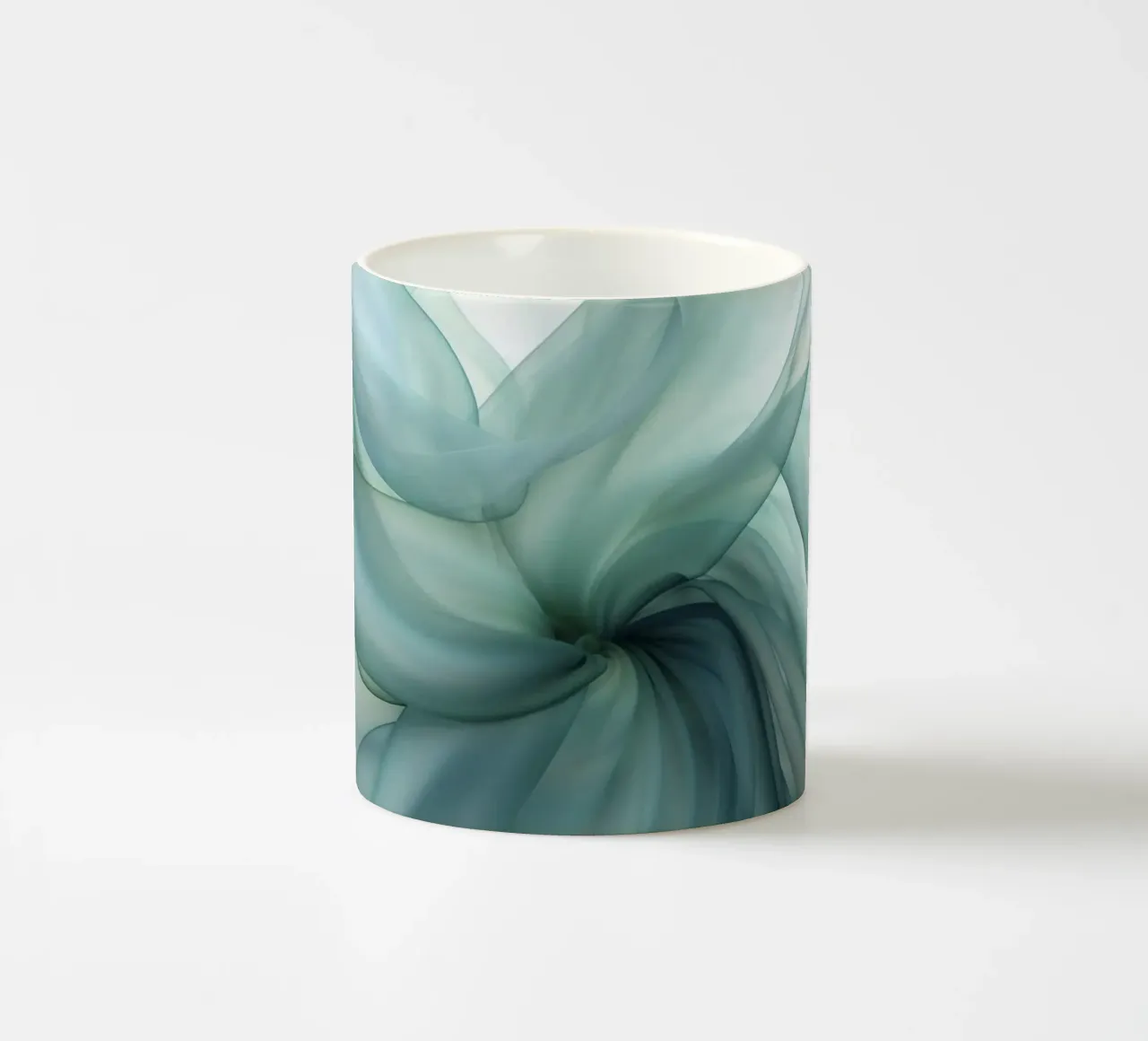Tranquil Flow Abstracte Dimensie-inkt groenblauw keramische mok van Andrea Haase Contemporary Timeless