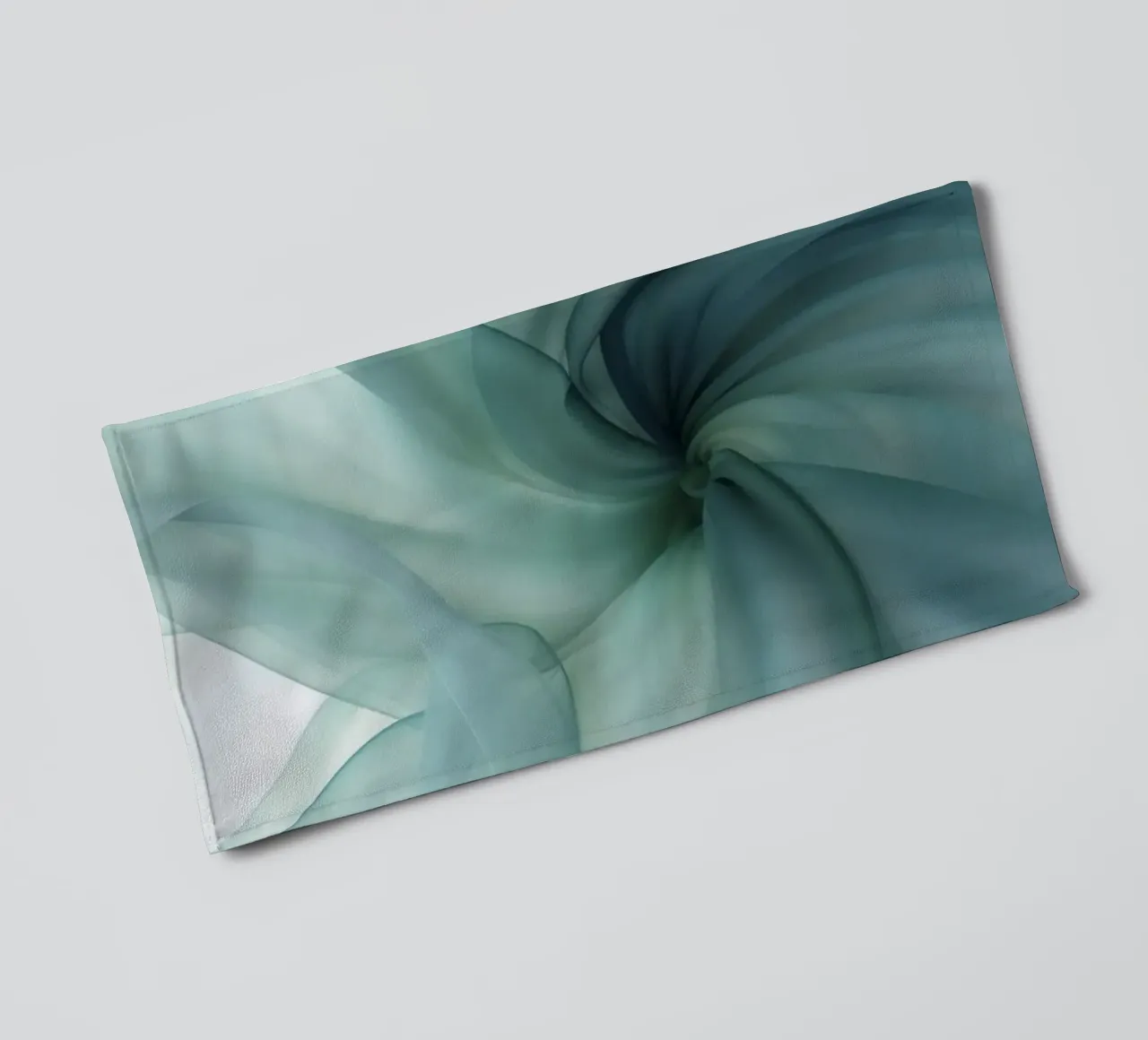 Tranquil Flow Abstracte Dimensie-inkt groenblauw badhanddoek van Andrea Haase Contemporary Timeless