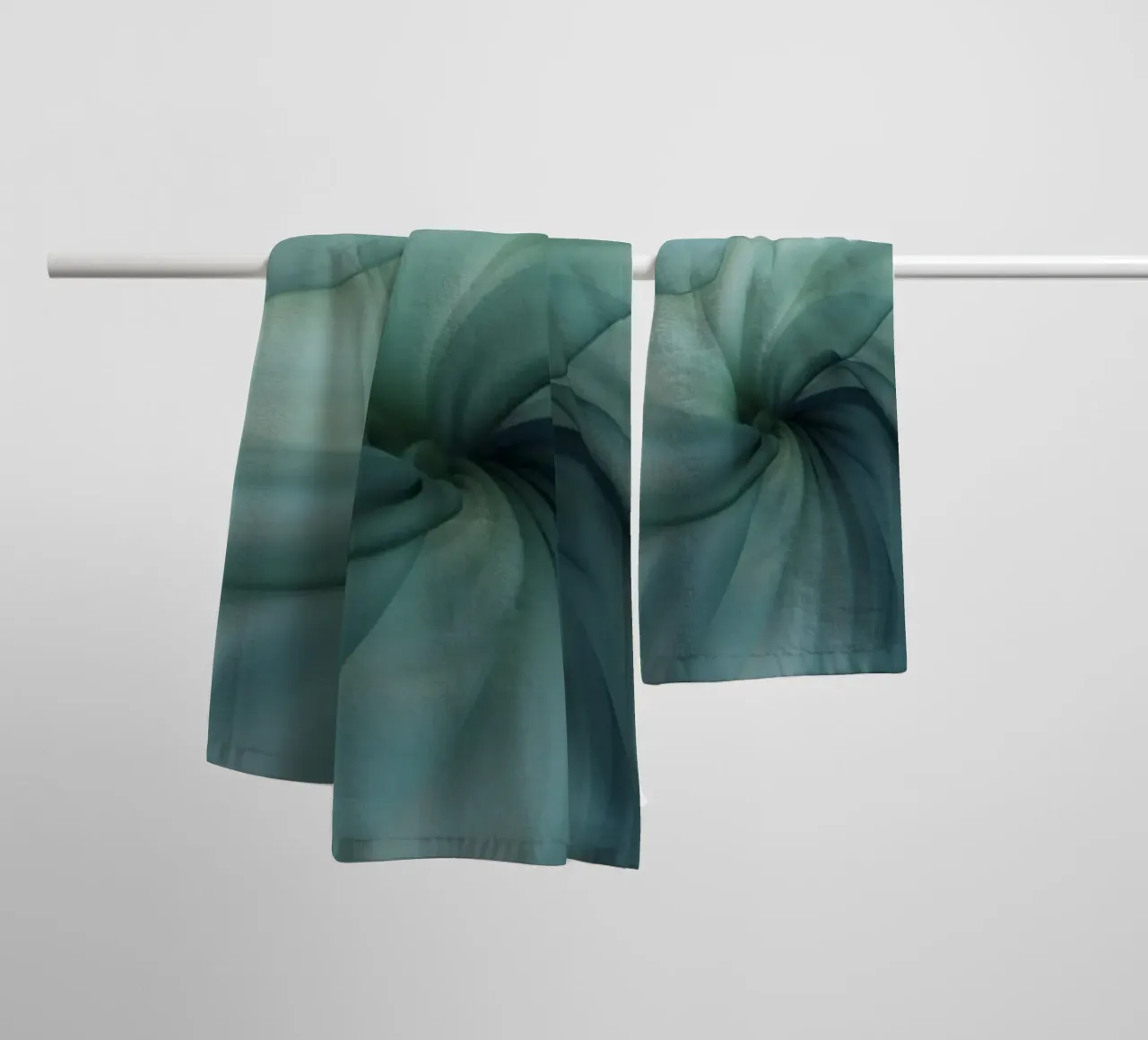 Tranquil Flow Abstracte Dimensie-inkt groenblauw badhanddoek van Andrea Haase Contemporary Timeless