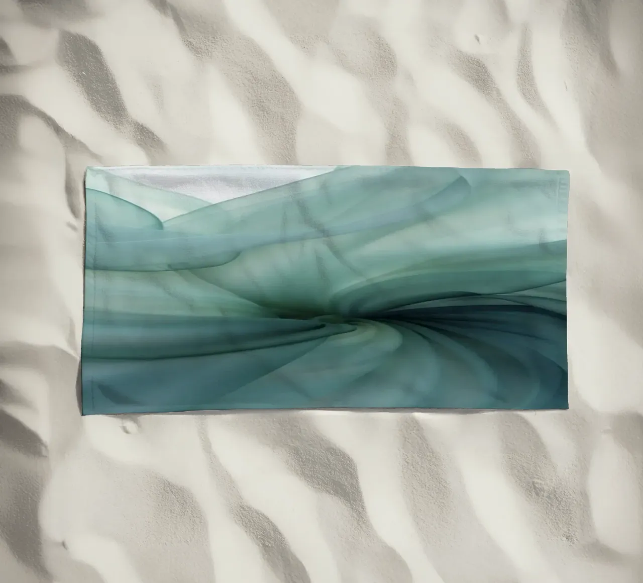 Dimensione astratta Tranquil Flow Inchiostro verde acqua telo mare da Andrea Haase Contemporary Timeless