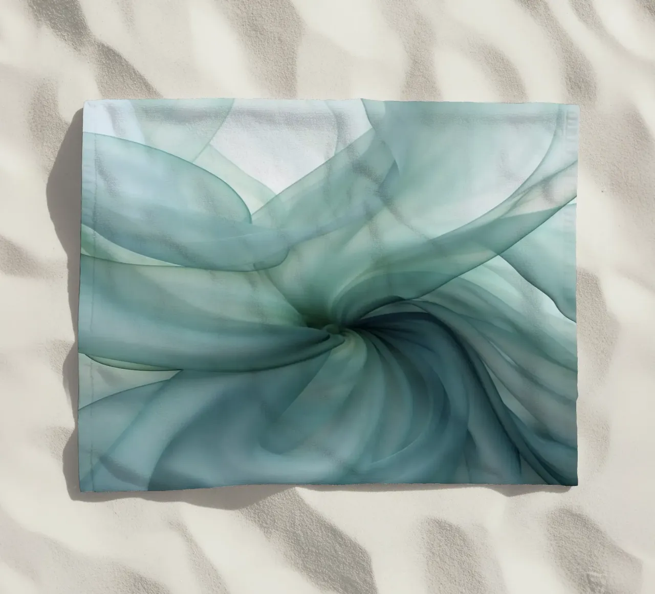 Dimensione astratta Tranquil Flow Inchiostro verde acqua telo mare da Andrea Haase Contemporary Timeless
