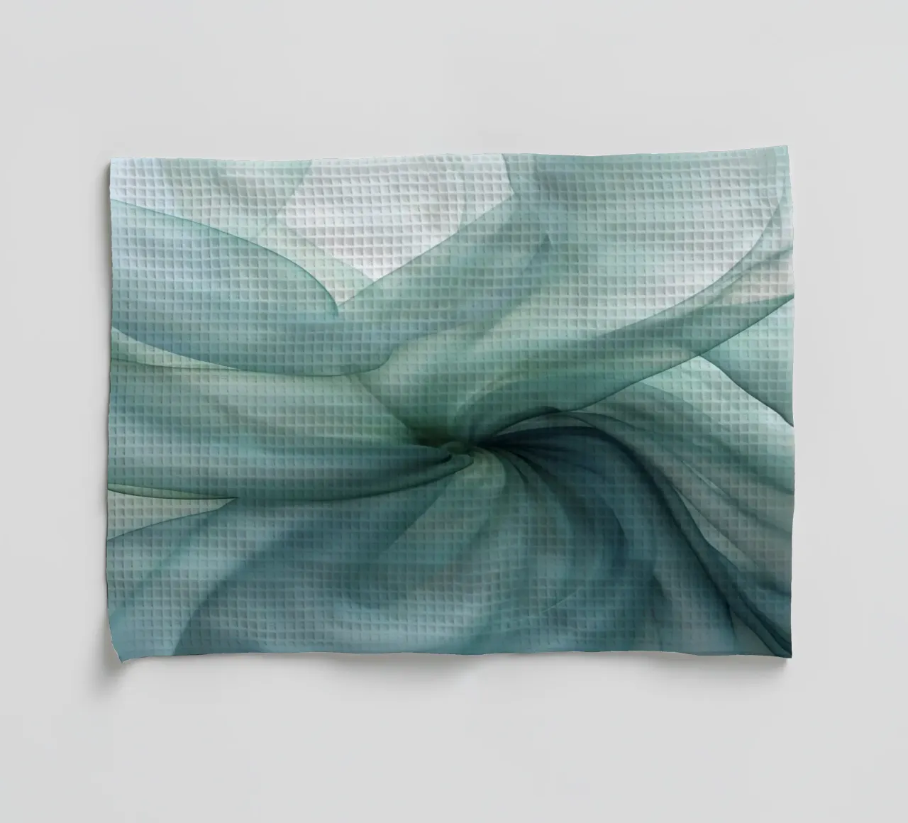 Dimensione astratta Tranquil Flow Inchiostro verde acqua canovaccio da cucina da Andrea Haase Contemporary Timeless