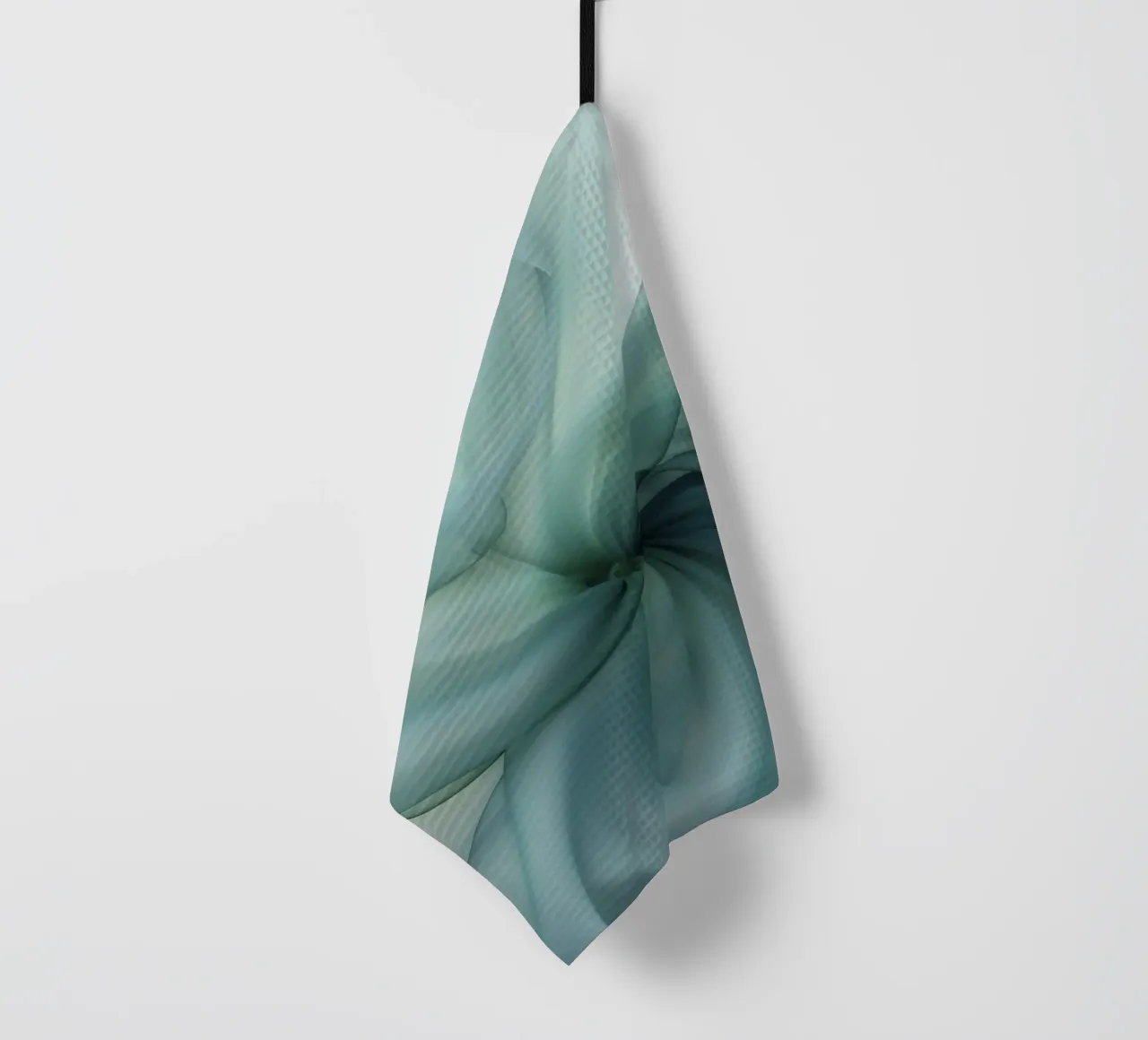 Dimensione astratta Tranquil Flow Inchiostro verde acqua canovaccio da cucina da Andrea Haase Contemporary Timeless