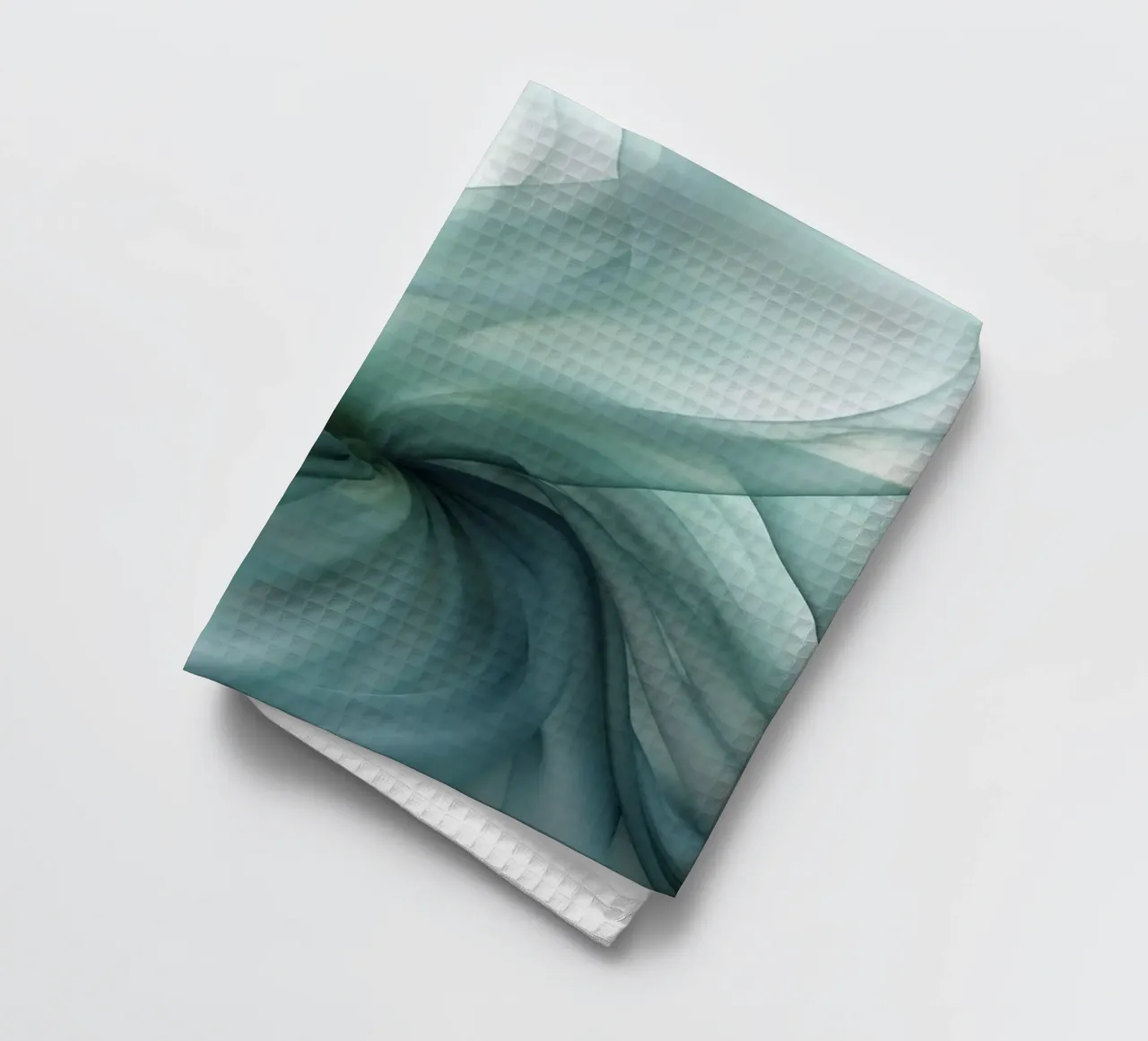 Dimensione astratta Tranquil Flow Inchiostro verde acqua canovaccio da cucina da Andrea Haase Contemporary Timeless
