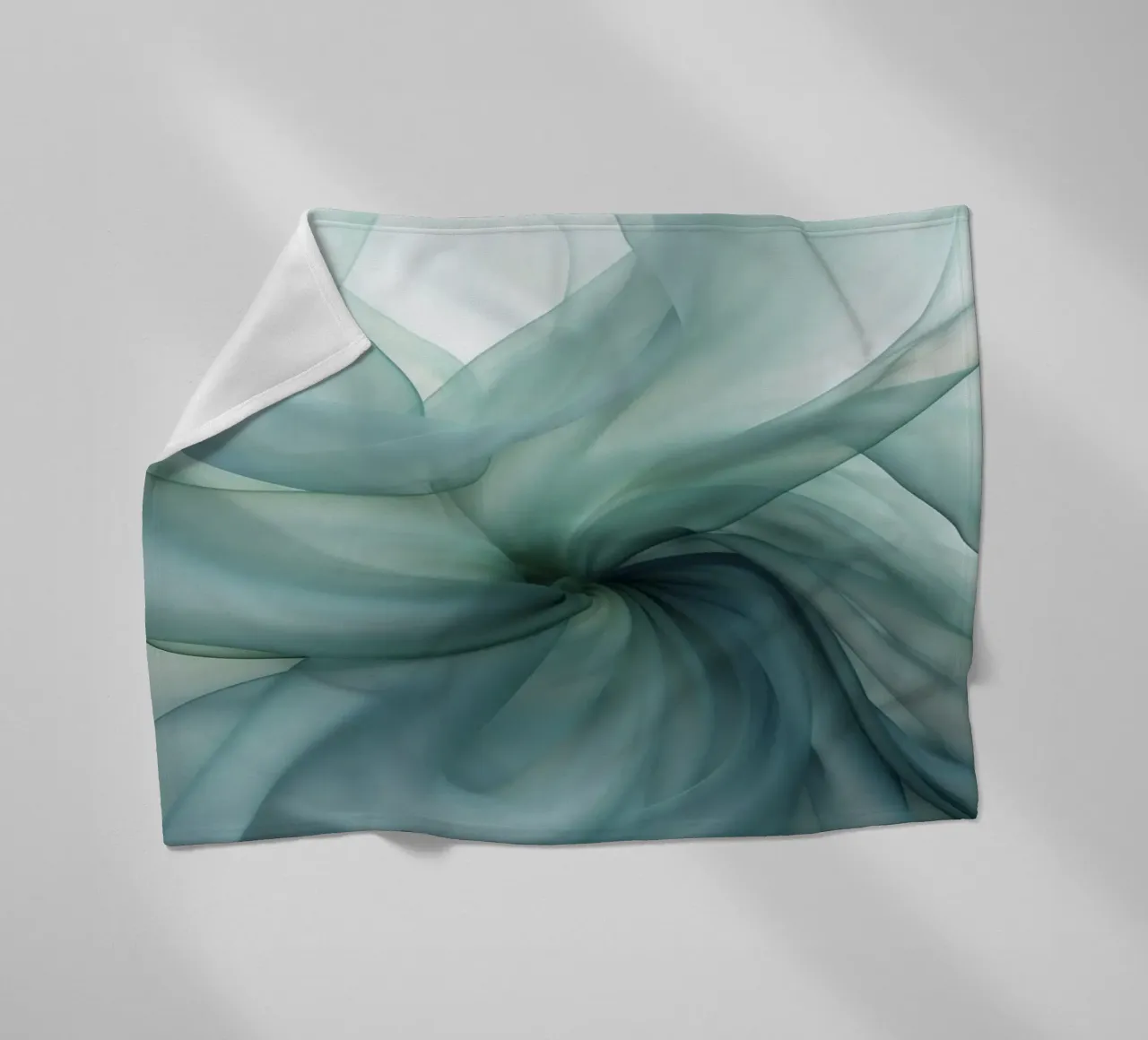 Dimensione astratta Tranquil Flow Inchiostro verde acqua coperta in pile da Andrea Haase Contemporary Timeless