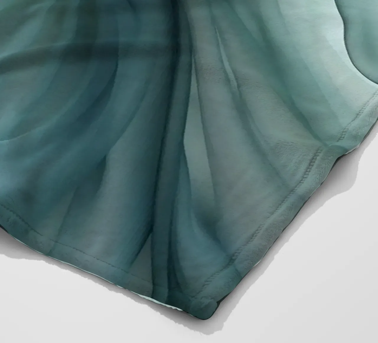 Dimensione astratta Tranquil Flow Inchiostro verde acqua coperta in pile da Andrea Haase Contemporary Timeless