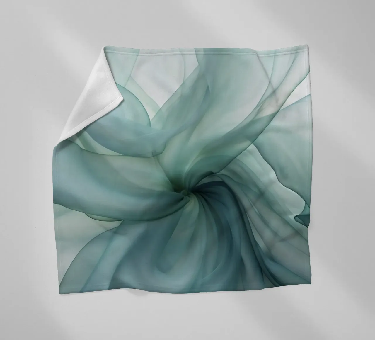 Dimensione astratta Tranquil Flow Inchiostro verde acqua coperta in pile da Andrea Haase Contemporary Timeless