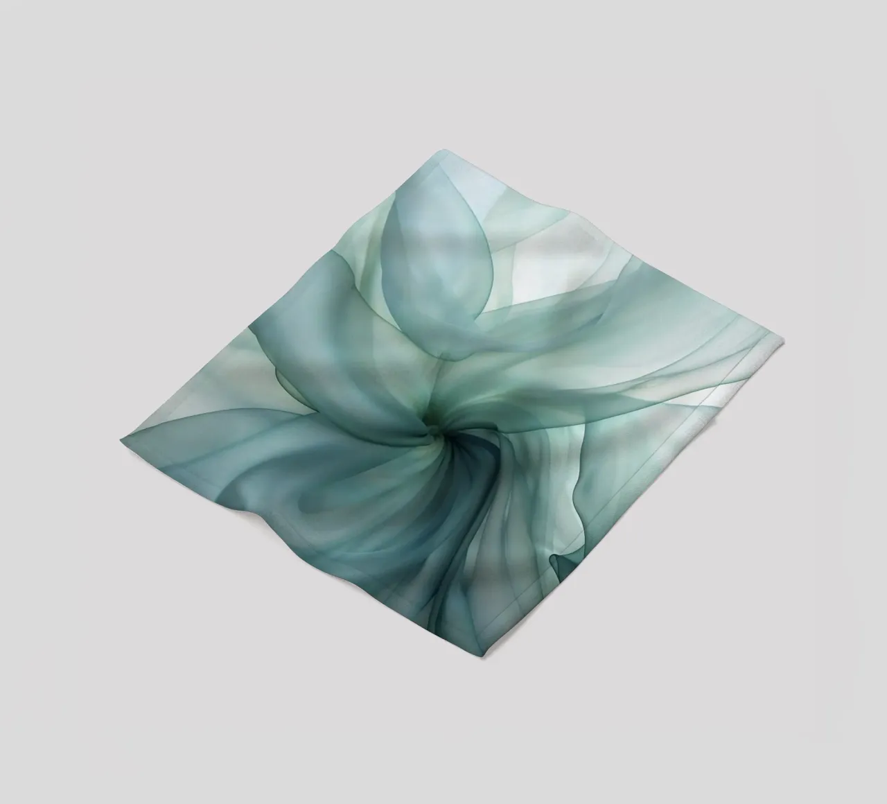 Dimensione astratta Tranquil Flow Inchiostro verde acqua coperta in pile da Andrea Haase Contemporary Timeless