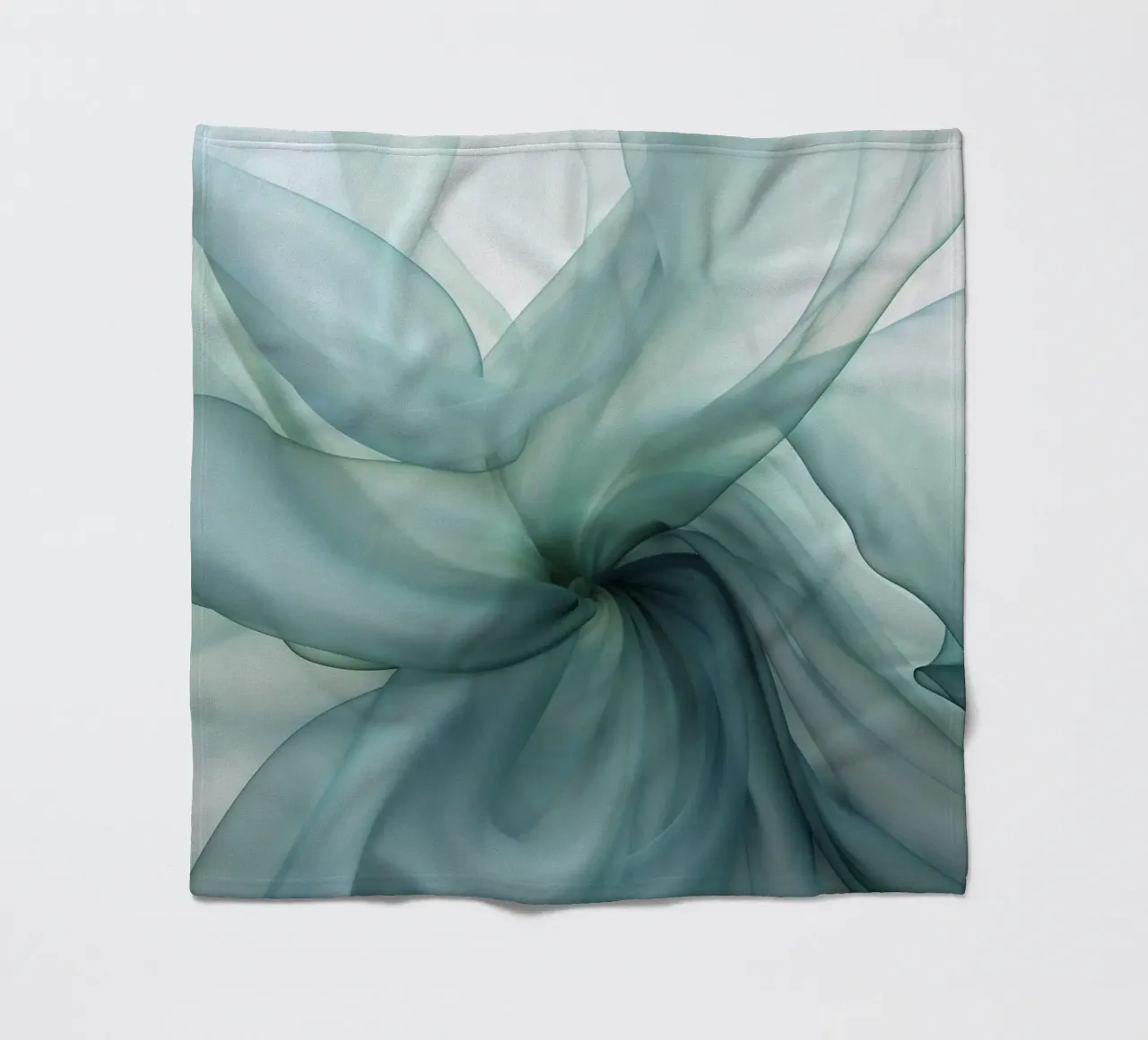 Dimensione astratta Tranquil Flow Inchiostro verde acqua coperta in pile da Andrea Haase Contemporary Timeless