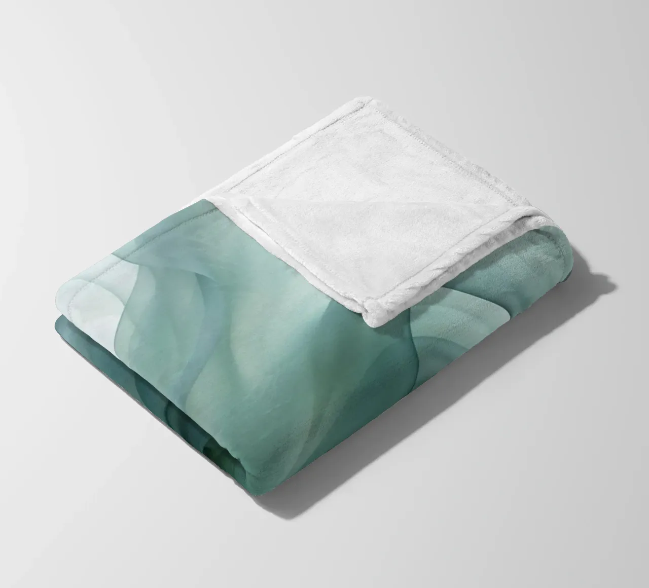 Dimensione astratta Tranquil Flow Inchiostro verde acqua coperta in pile da Andrea Haase Contemporary Timeless