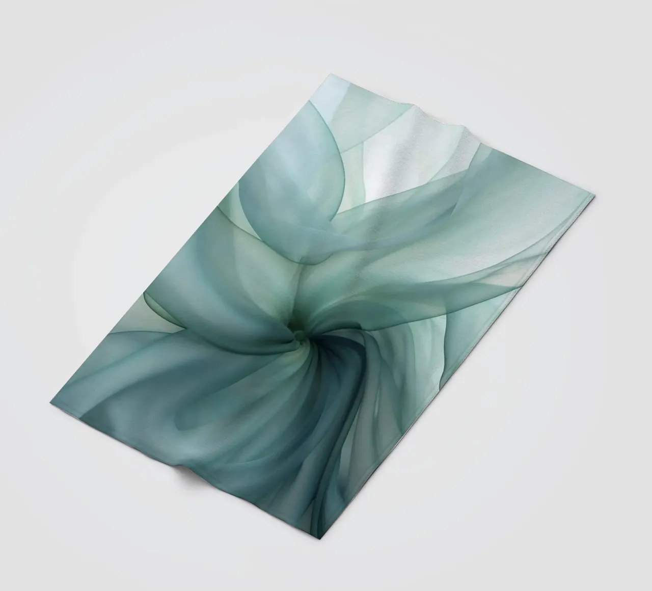 Dimensione astratta Tranquil Flow Inchiostro verde acqua coperta in pile da Andrea Haase Contemporary Timeless