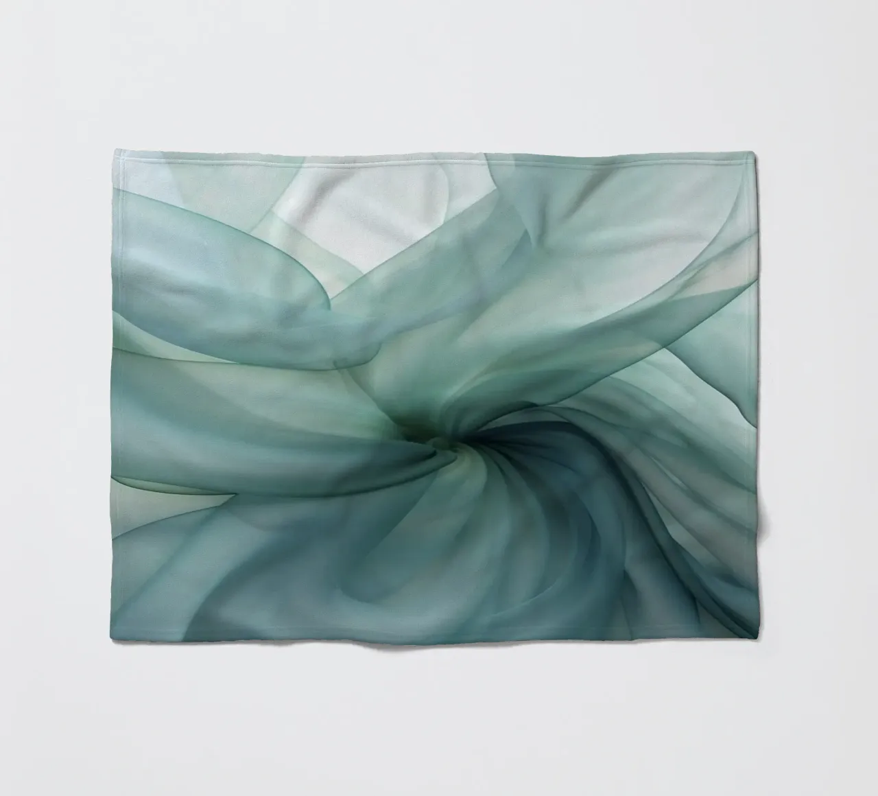 Dimensione astratta Tranquil Flow Inchiostro verde acqua coperta in pile da Andrea Haase Contemporary Timeless