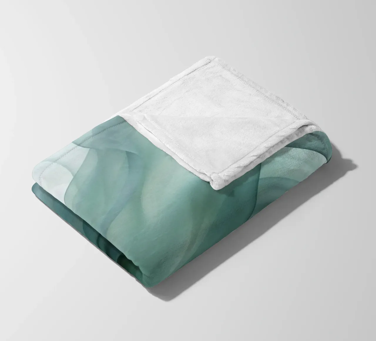 Dimensione astratta Tranquil Flow Inchiostro verde acqua coperta in pile da Andrea Haase Contemporary Timeless
