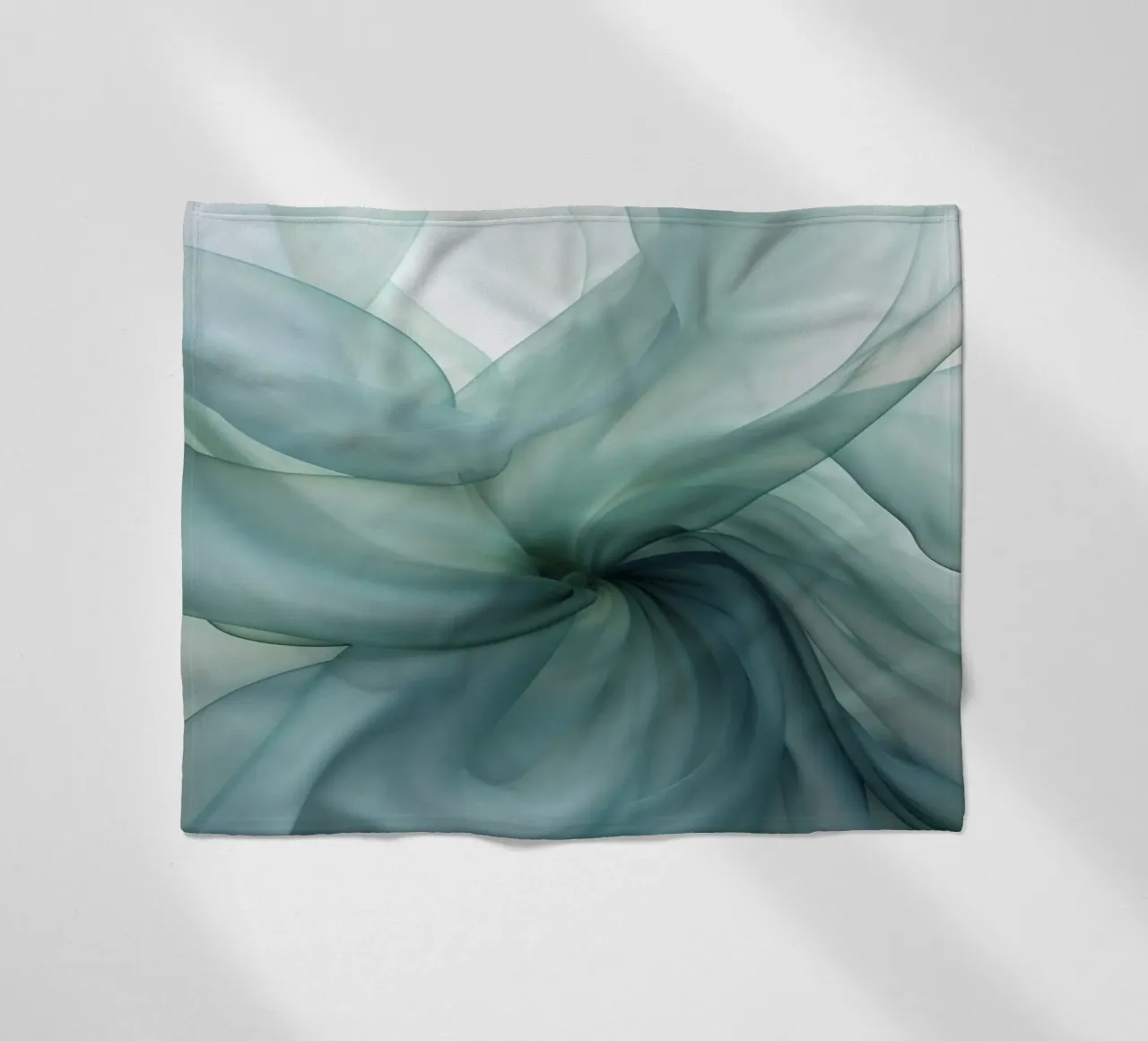 Dimensione astratta Tranquil Flow Inchiostro verde acqua coperta in pile da Andrea Haase Contemporary Timeless