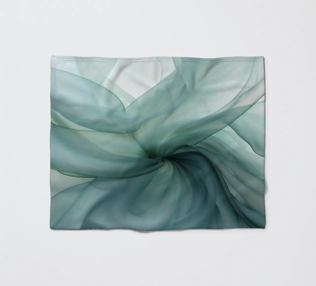 Dimensione astratta Tranquil Flow Inchiostro verde acqua coperta in pile da Andrea Haase Contemporary Timeless