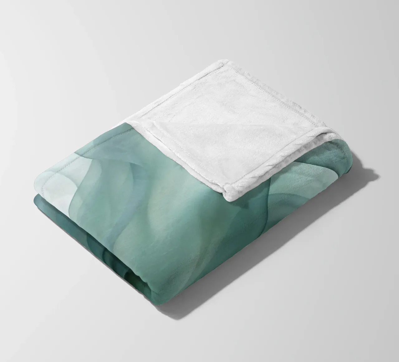 Dimensione astratta Tranquil Flow Inchiostro verde acqua coperta in pile da Andrea Haase Contemporary Timeless