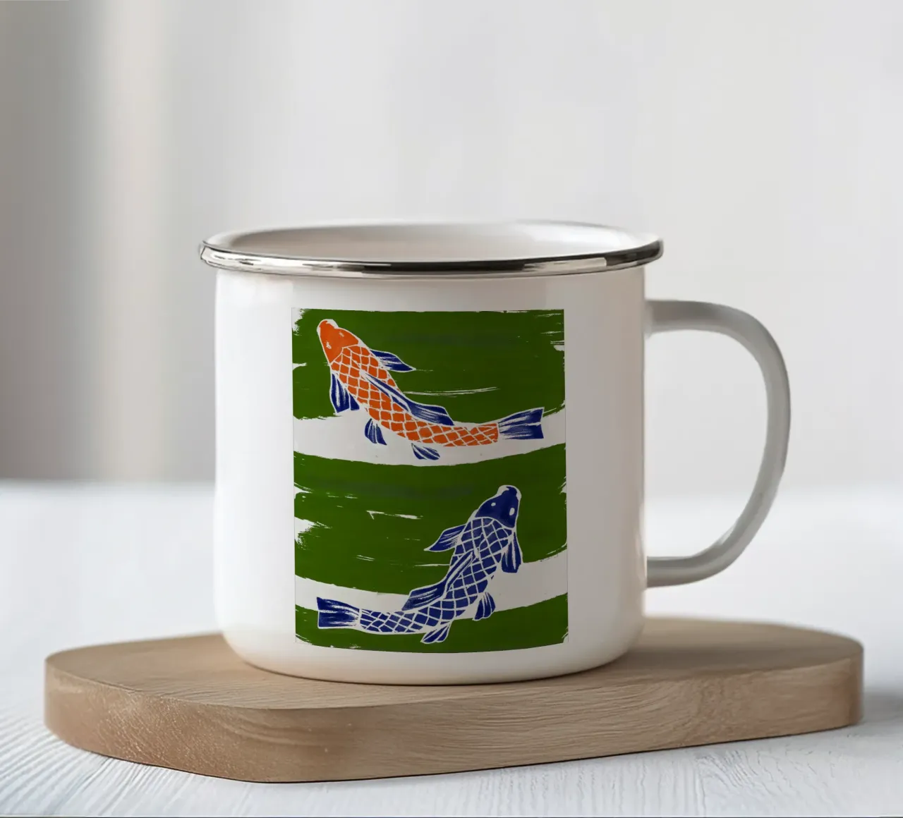 Armonia delle Koi tazza in smalto da Studio Sori