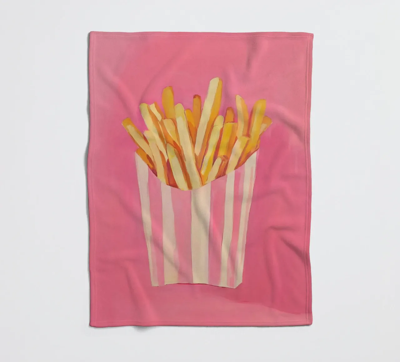 Nostalgia Pommes-Frites, pinki coperta in pile da Carina Pop & Pastell