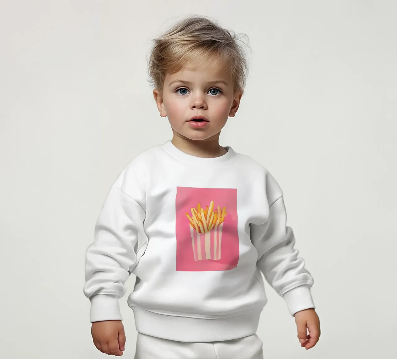 Nostalgia Pommes-Frites, pinki felpa neonato da Carina Pop & Pastell