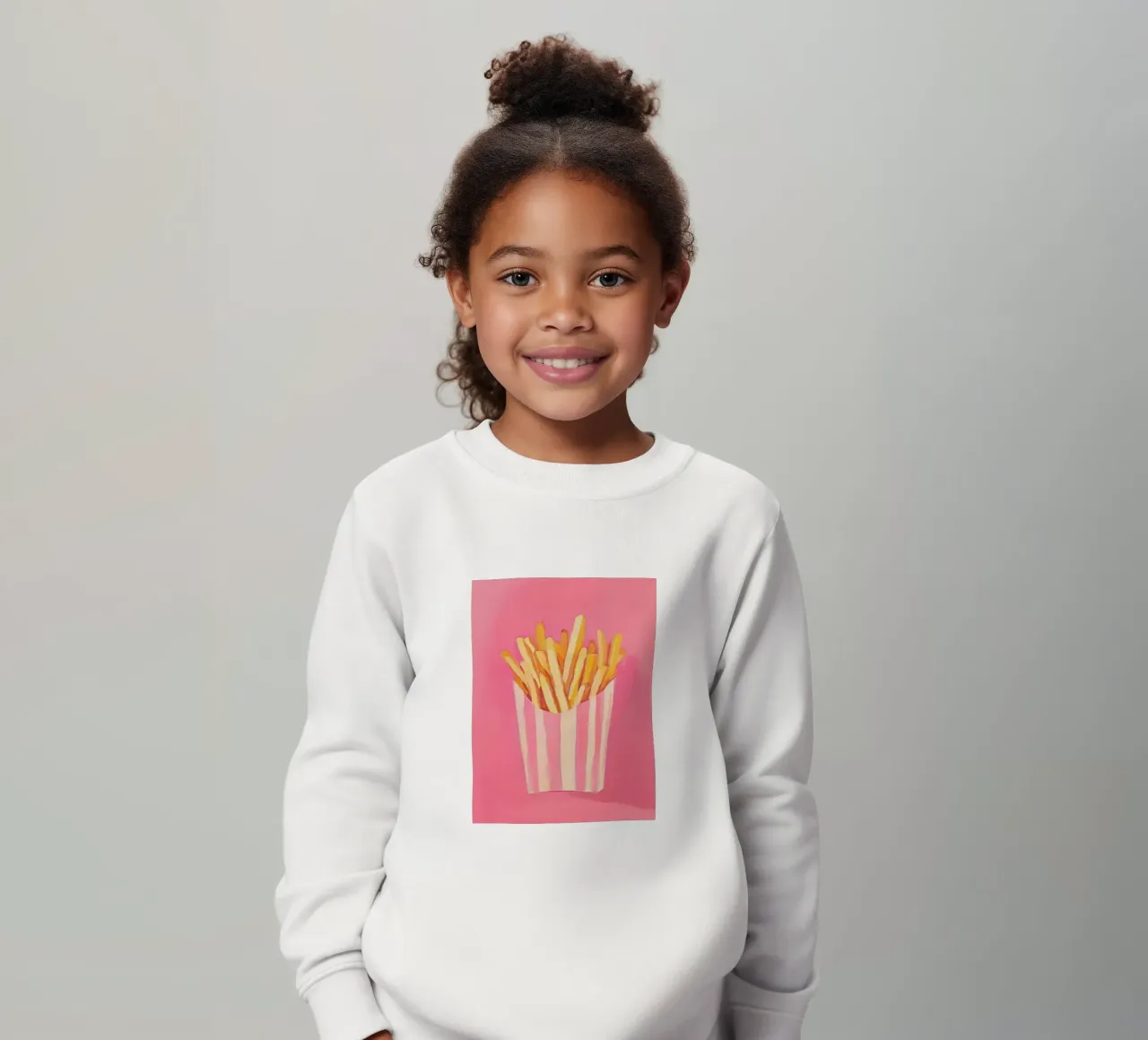 Nostalgia Pommes-Frites, pinki felpa bambino da Carina Pop & Pastell