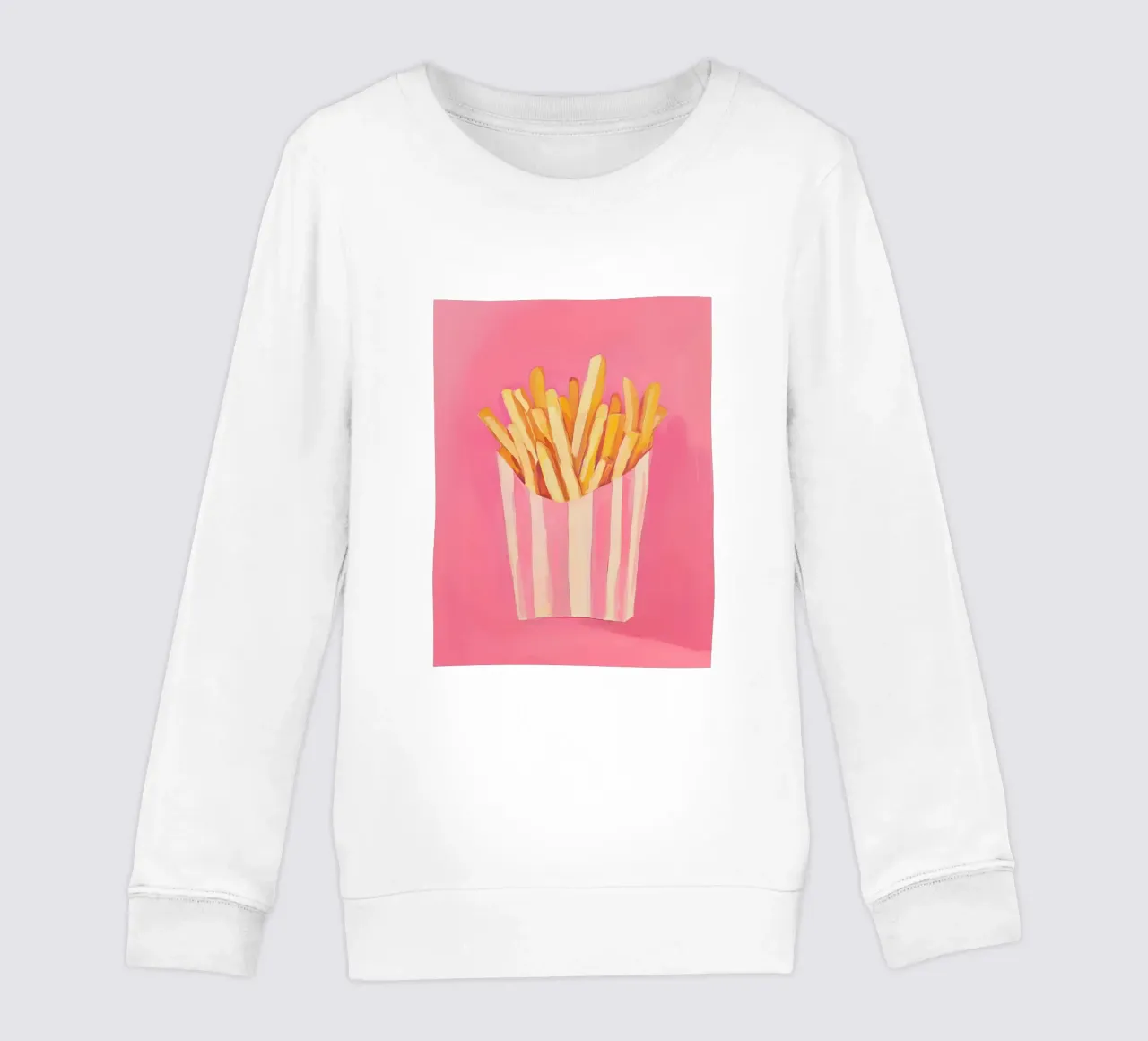 Nostalgia Pommes-Frites, pinki felpa bambino da Carina Pop & Pastell