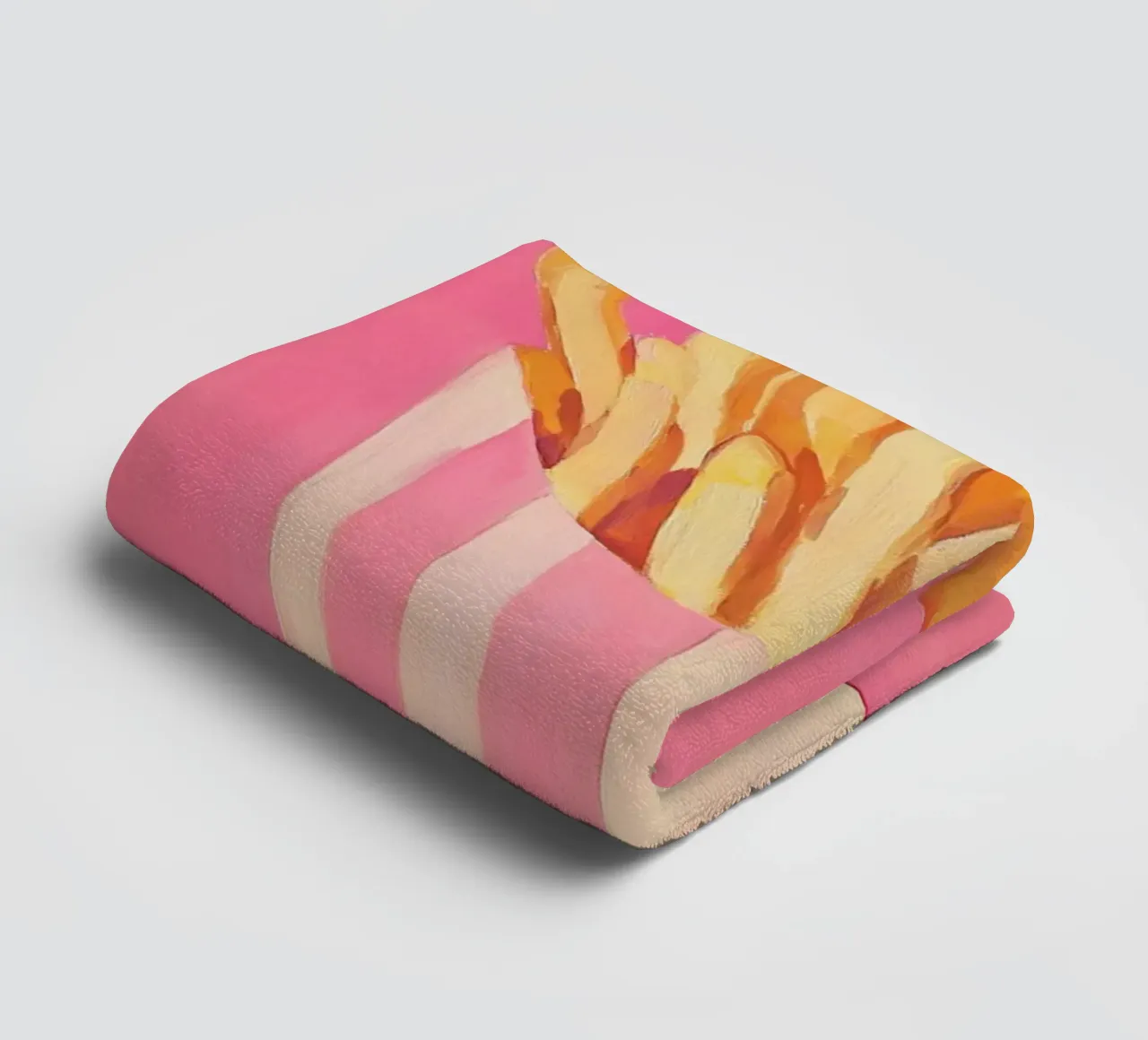 Nostalgia Pommes-Frites, pinki asciugamano da bagno da Carina Pop & Pastell
