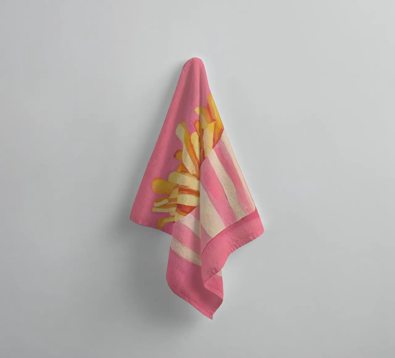 Nostalgia Pommes-Frites, pinki asciugamano da bagno da Carina Pop & Pastell