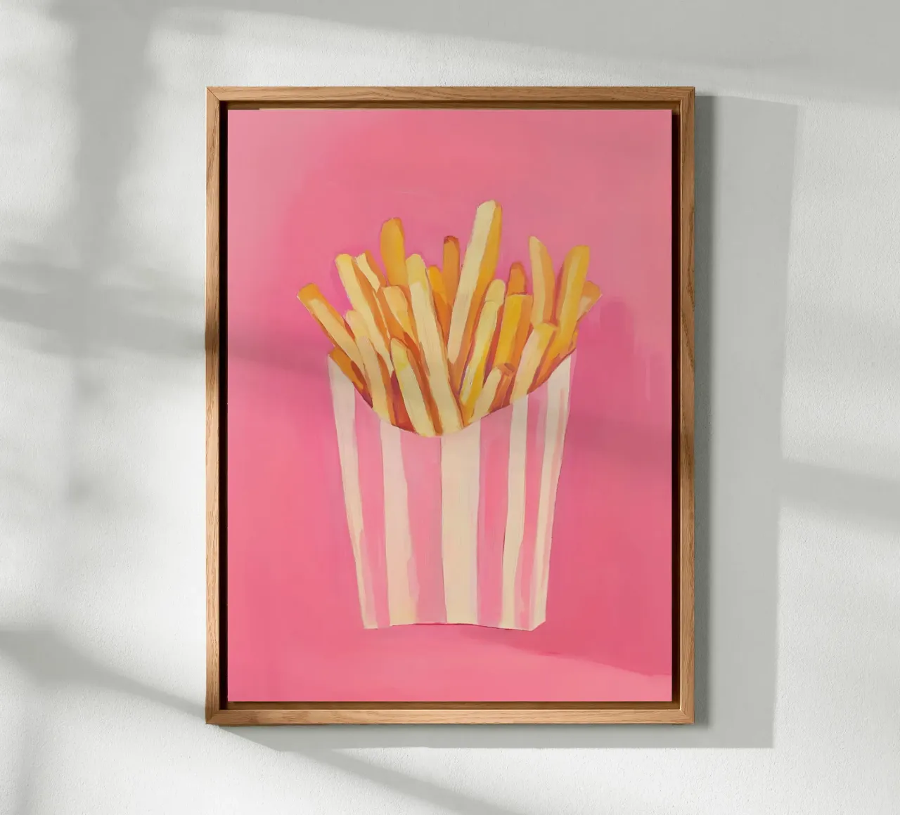 Nostalgia Pommes-Frites, pinki alluminio dibond da Carina Pop & Pastell