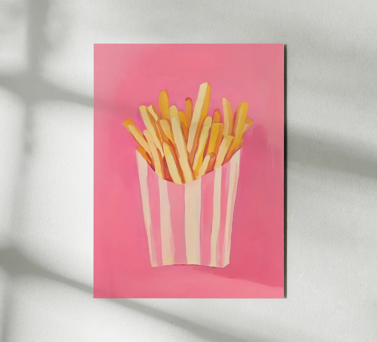 Nostalgia Pommes-Frites, pinki alluminio dibond da Carina Pop & Pastell