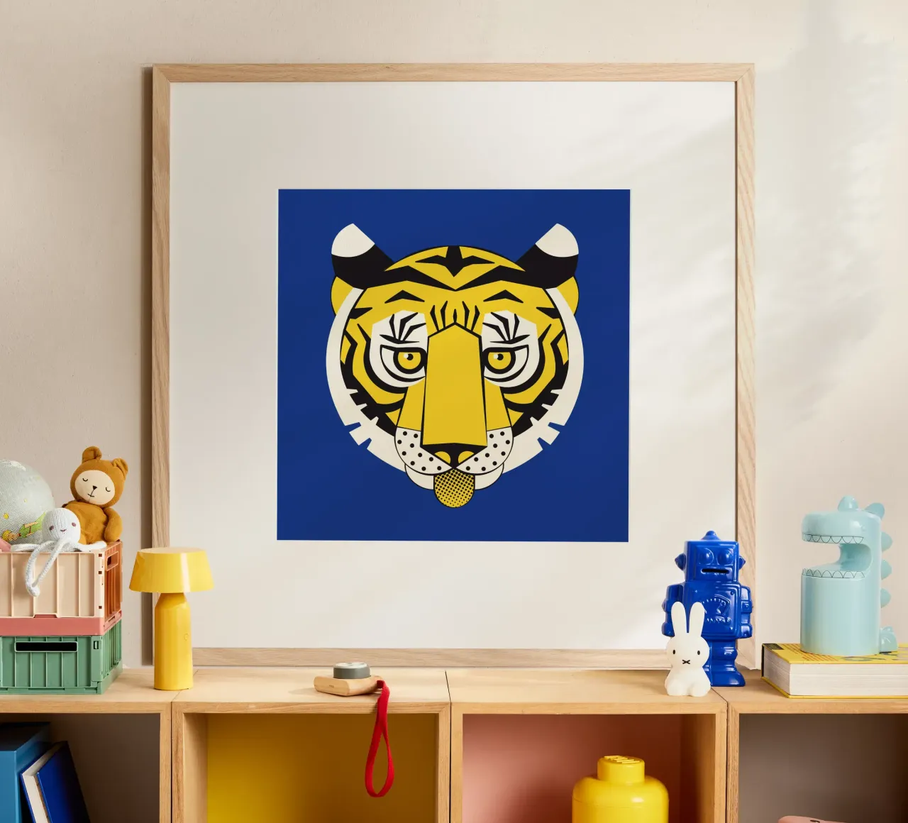 Tiger poster con telaio in alluminio da Lidia Blomgren